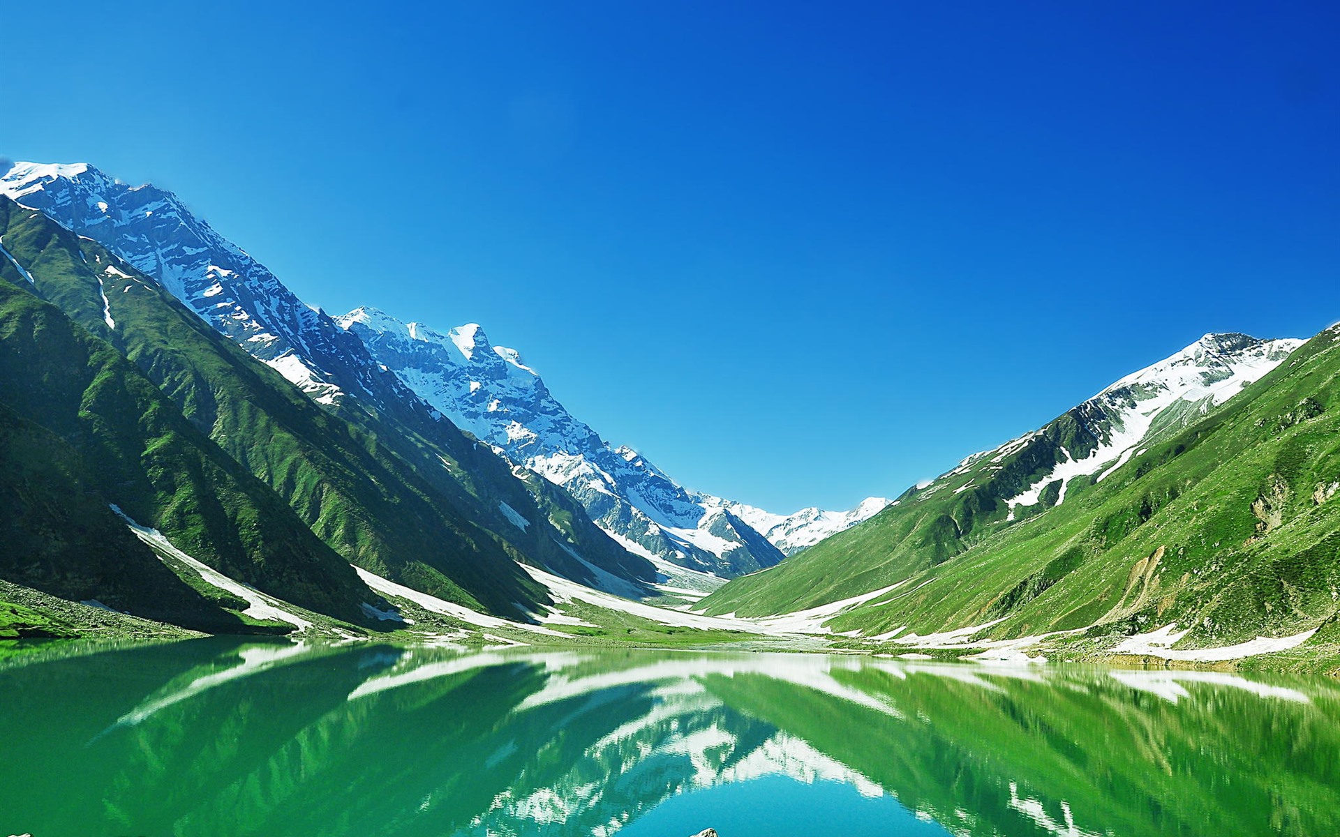 Wallpaper Pakistan, lake, mountains, snow, water reflection 1920x1200 HD Picture, Image