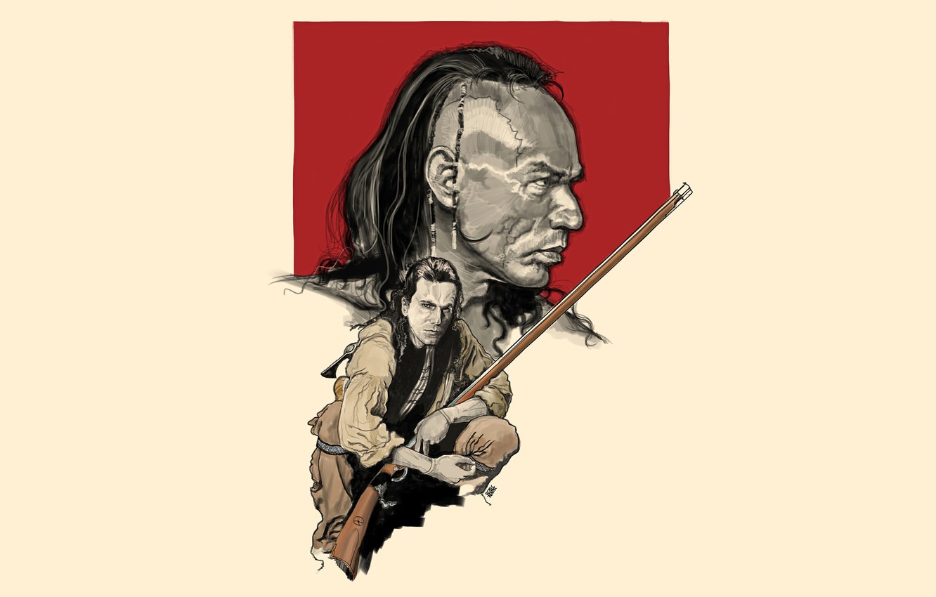 Wallpapers art, classic, The last of the Mohicans, Hawkeye, The Last of the Mohicans, Wes Studi, Daniel Day