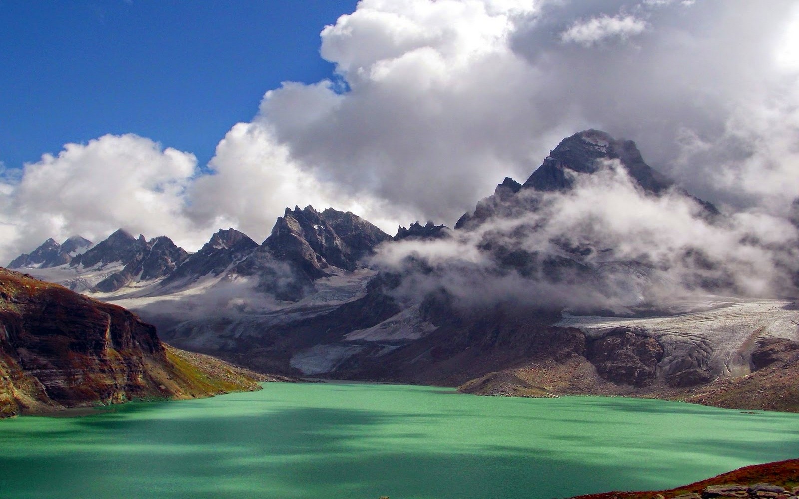 #water, #mountains, #Himalayas, #Pakistan, #green, #lake, #landscape, #nature, #clouds, #summer, wallpaper. Mocah HD Wallpaper
