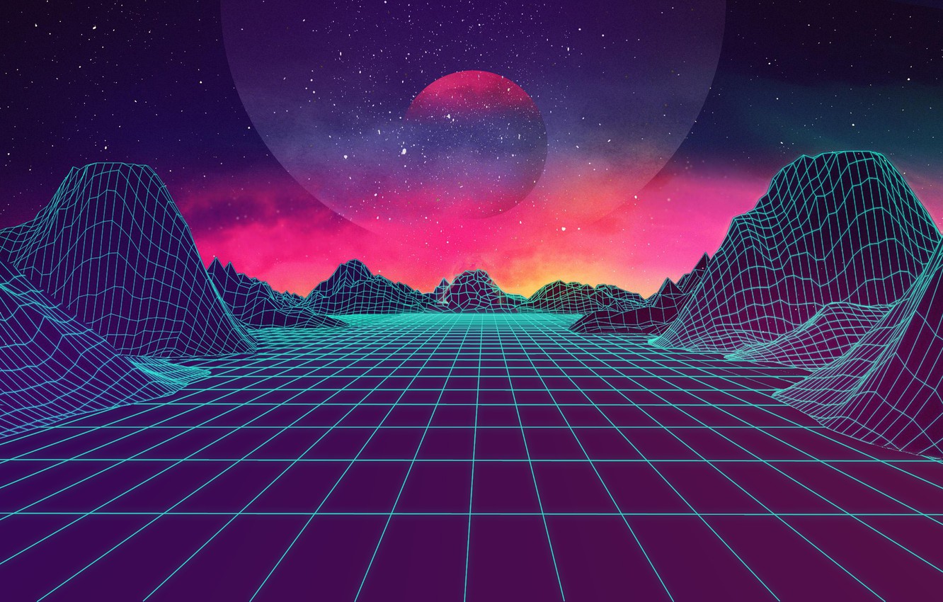 Wallpaper Mountains, Music, Stars, Neon, Space, Background, Electronic, Synthpop, Darkwave, Synth, Retrowave, Synth Pop, Synthwave, Synth Pop, JohnLeePee Image For Desktop, Section рендеринг