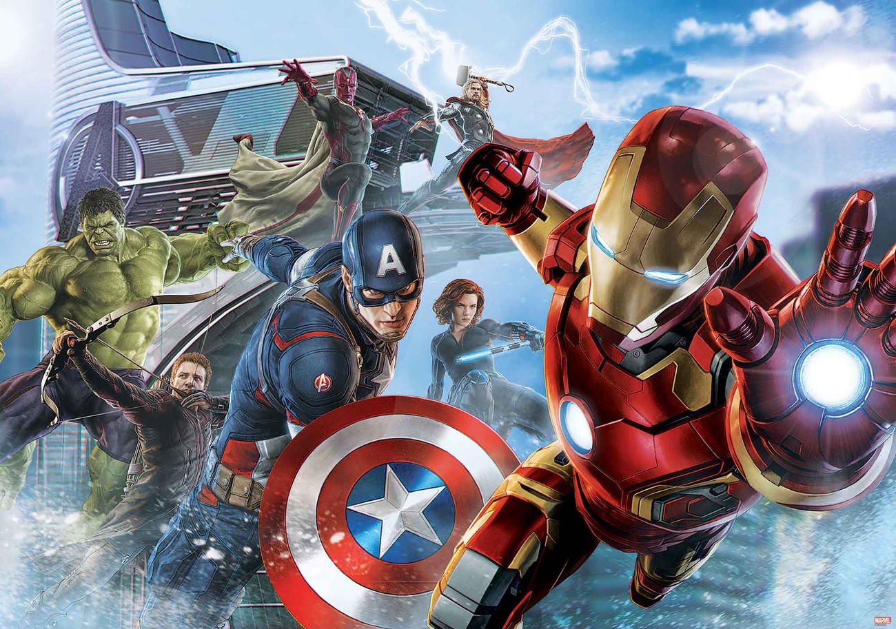 Marvel Avengers Team Wall Paper Mural. Buy at Abposters.com