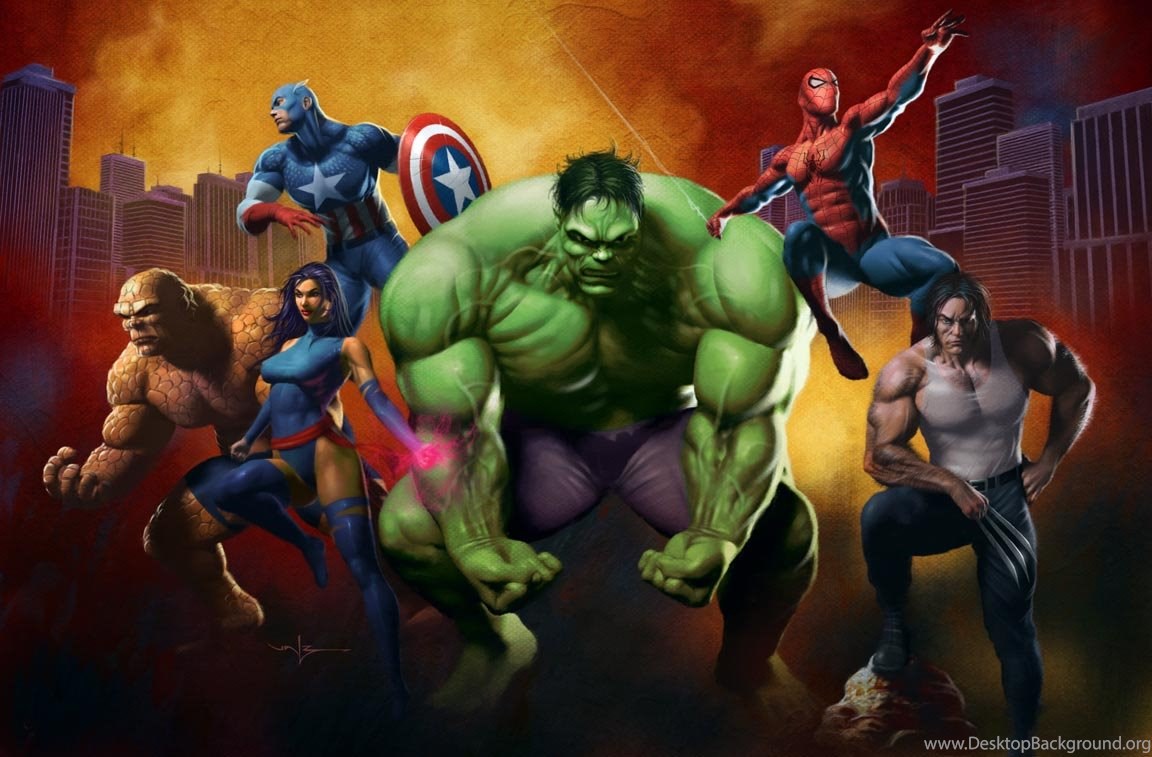 Marvel Superheroes Team Wallpaper Funny Desktop Background
