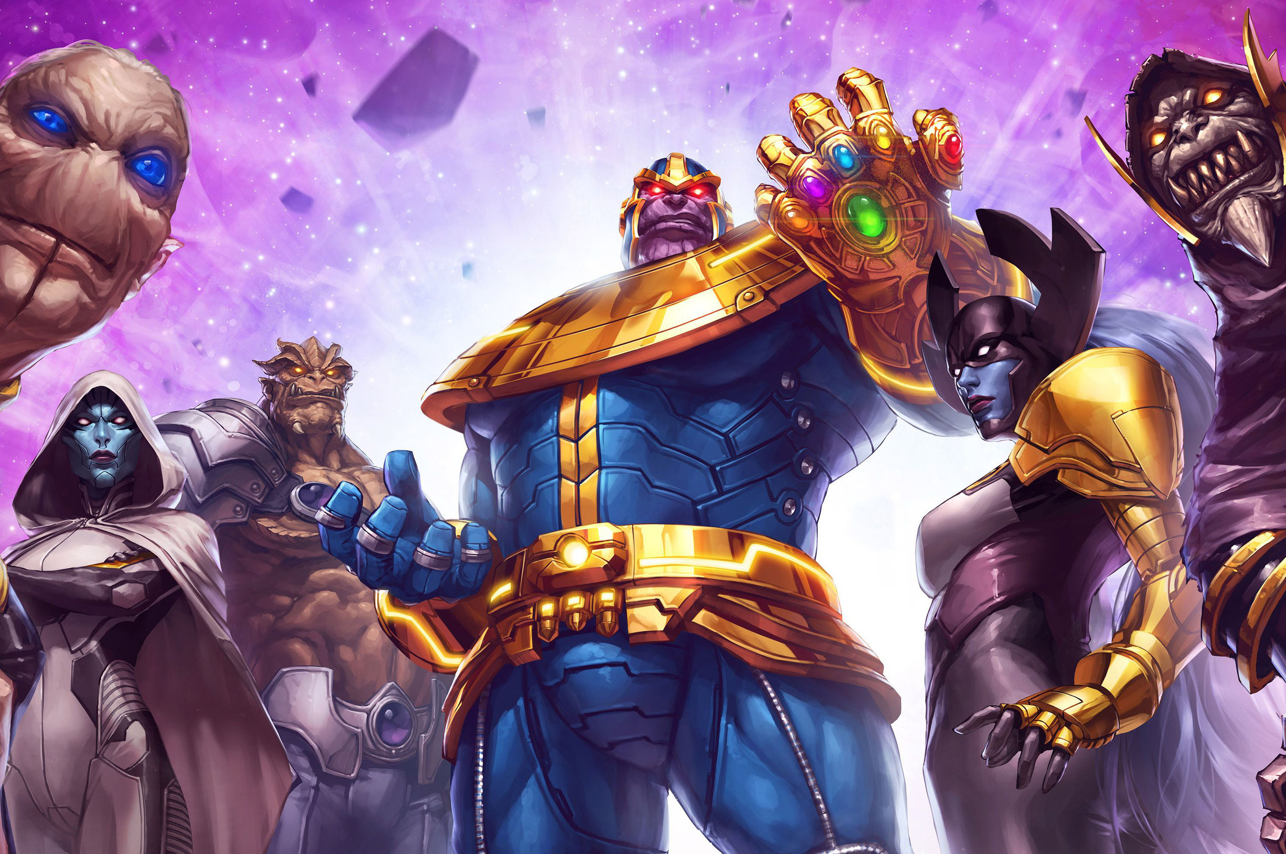 Thanos And His Team Marvel Contest Of Champions Chromebook Pixel HD 4k Wallpaper, Image, Background, Photo and Picture