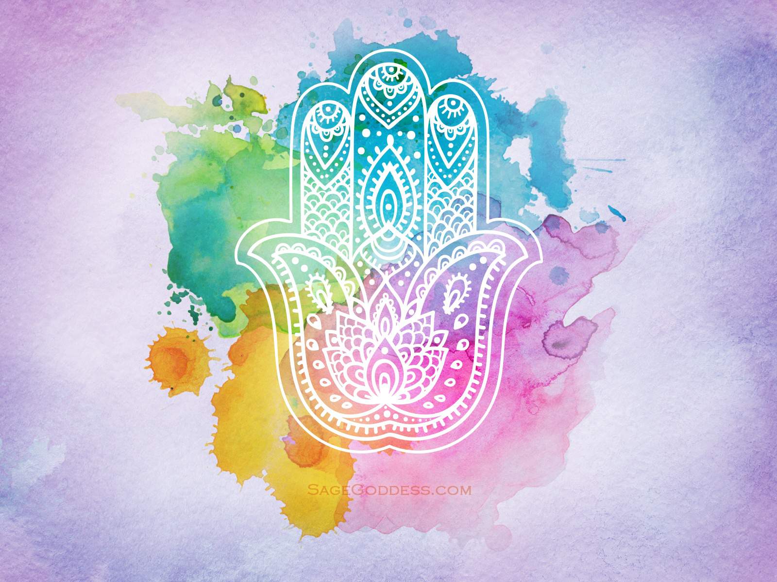 Free Custom Sage Goddess Downloadable Hamsa Hand Wallpaper