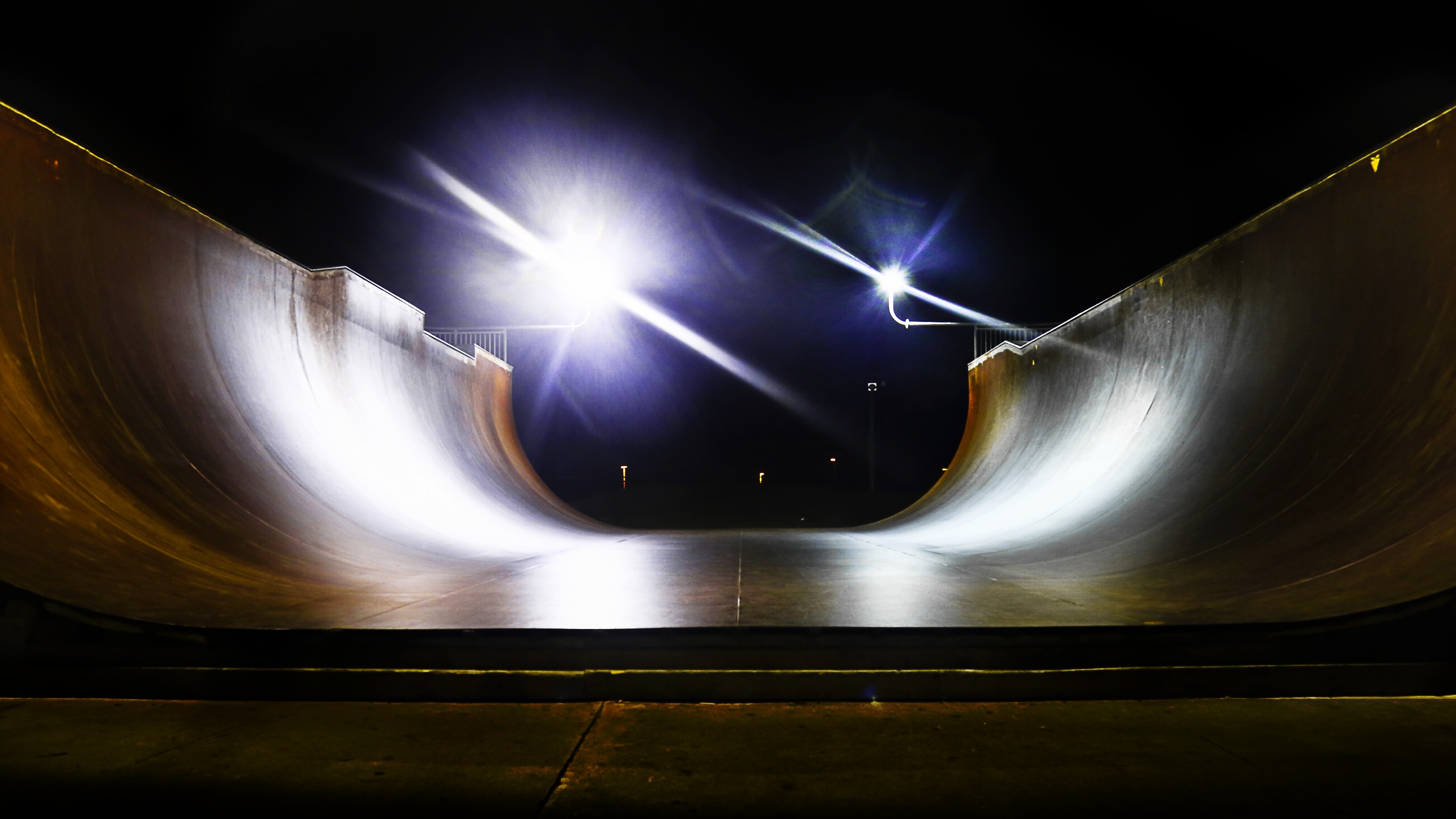 Free Image, structure, board, night, sunlight, building, urban, skateboarding, recreation, construction, reflection, color, darkness, empty, lifestyle, modern, circle, skatepark, outer space, illuminated, fun, sports, skating, freestyle, shape