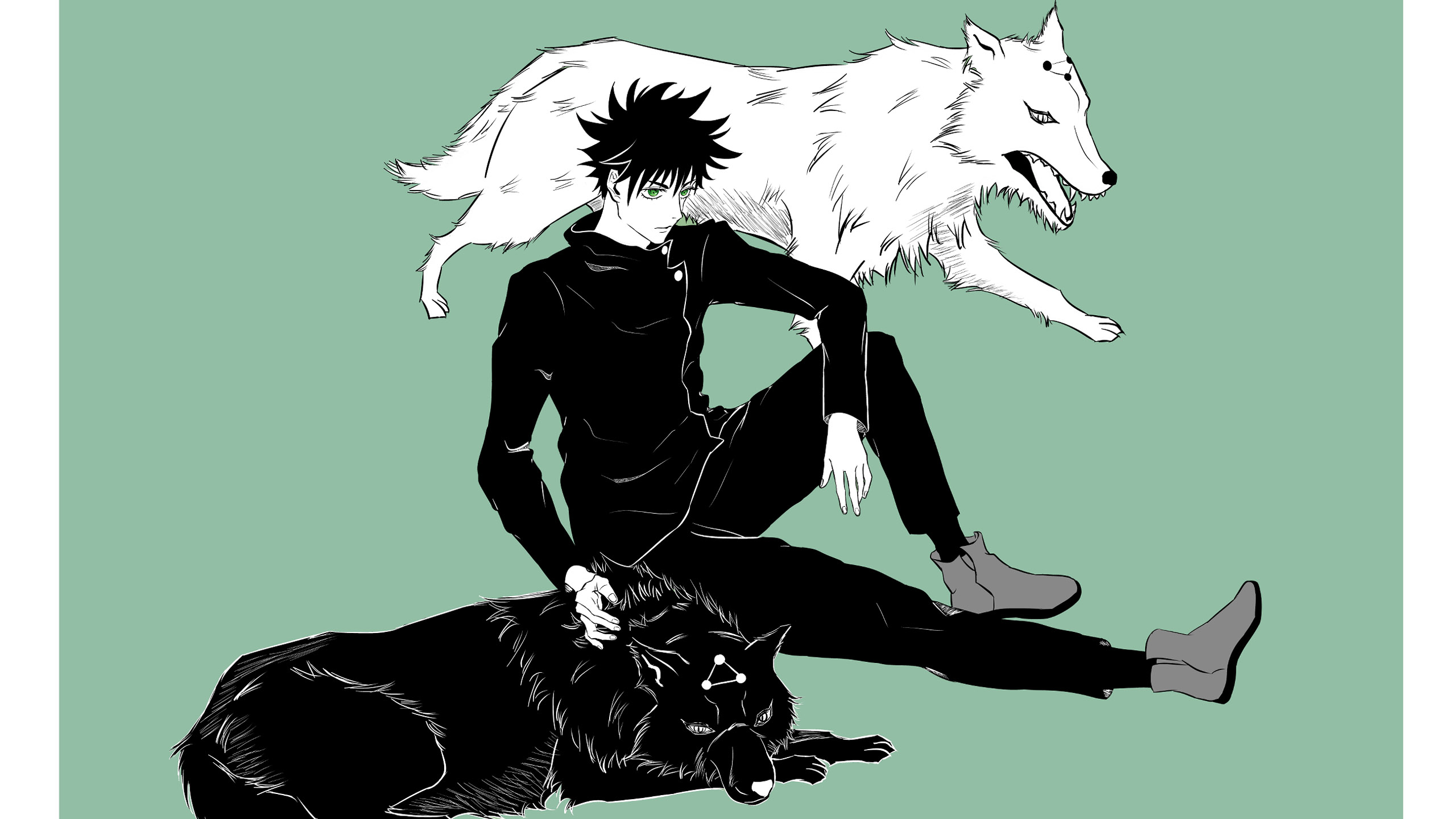 Black Hair Boy Green Eyes Jujutsu Kaisen Megumi Fushiguro School Uniform HD Jujutsu Kaisen Wallpaper