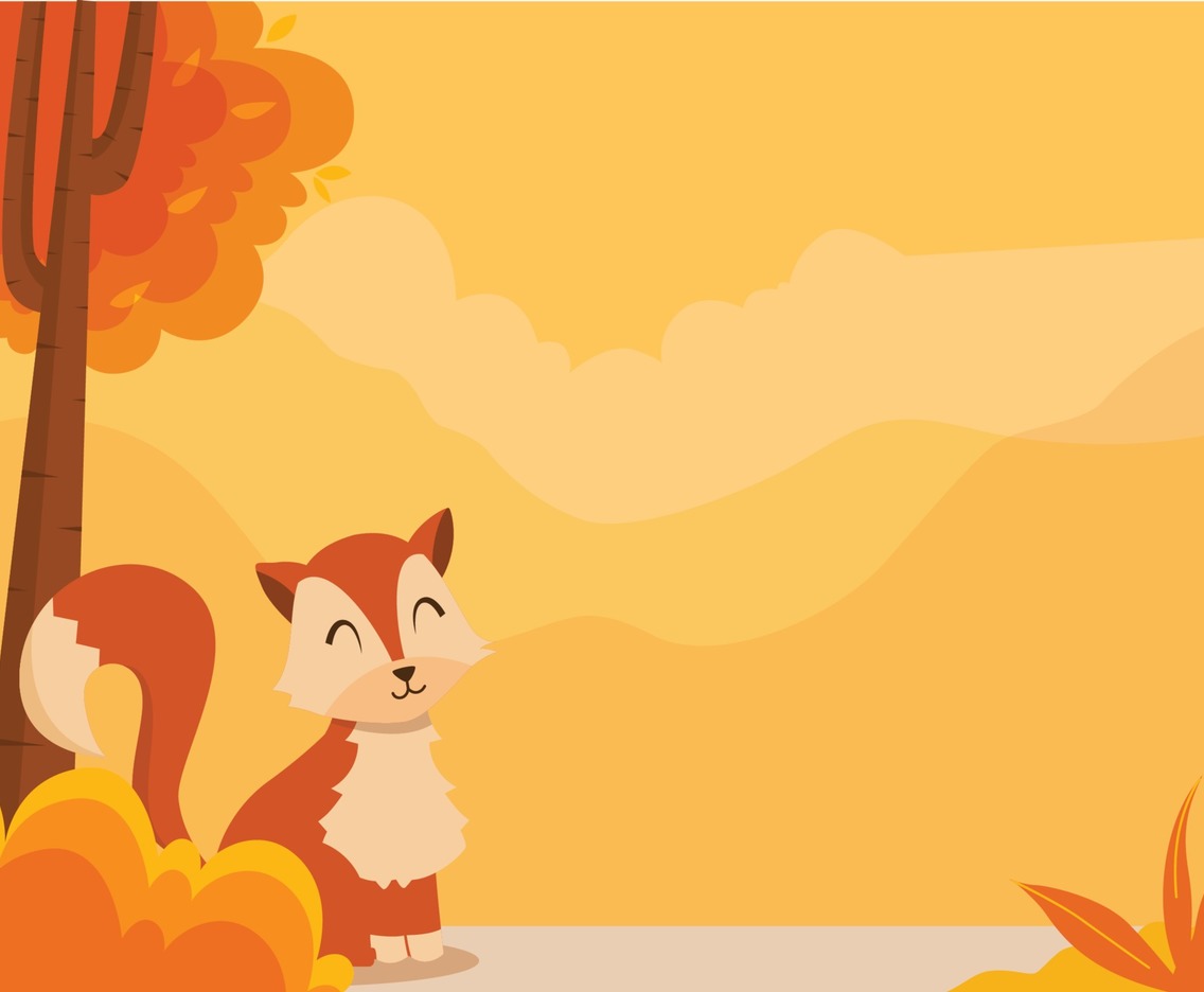 Autumn Fox Background Vector Art & Graphics