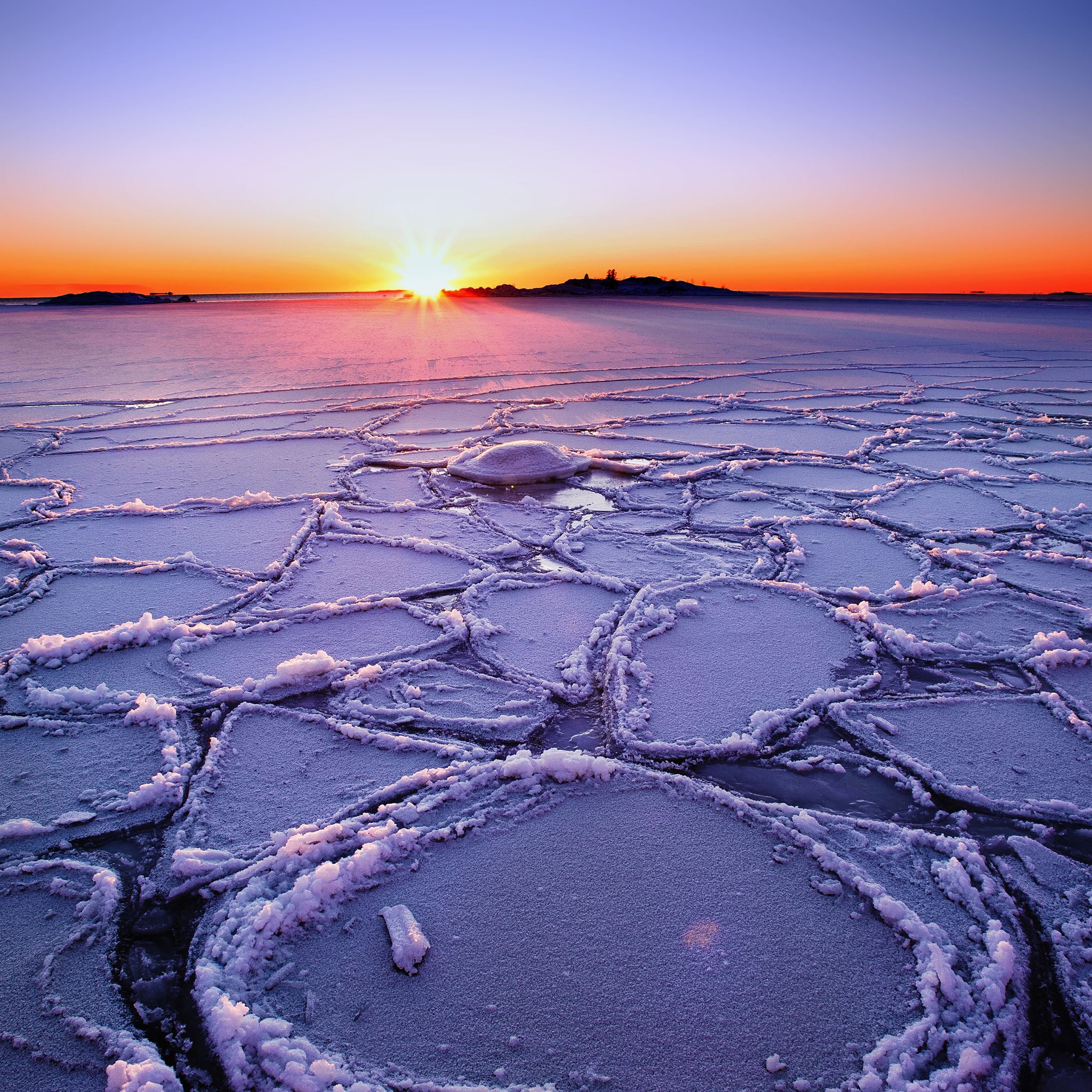 Winter Lake Sunset iPad Air Wallpaper Free Download