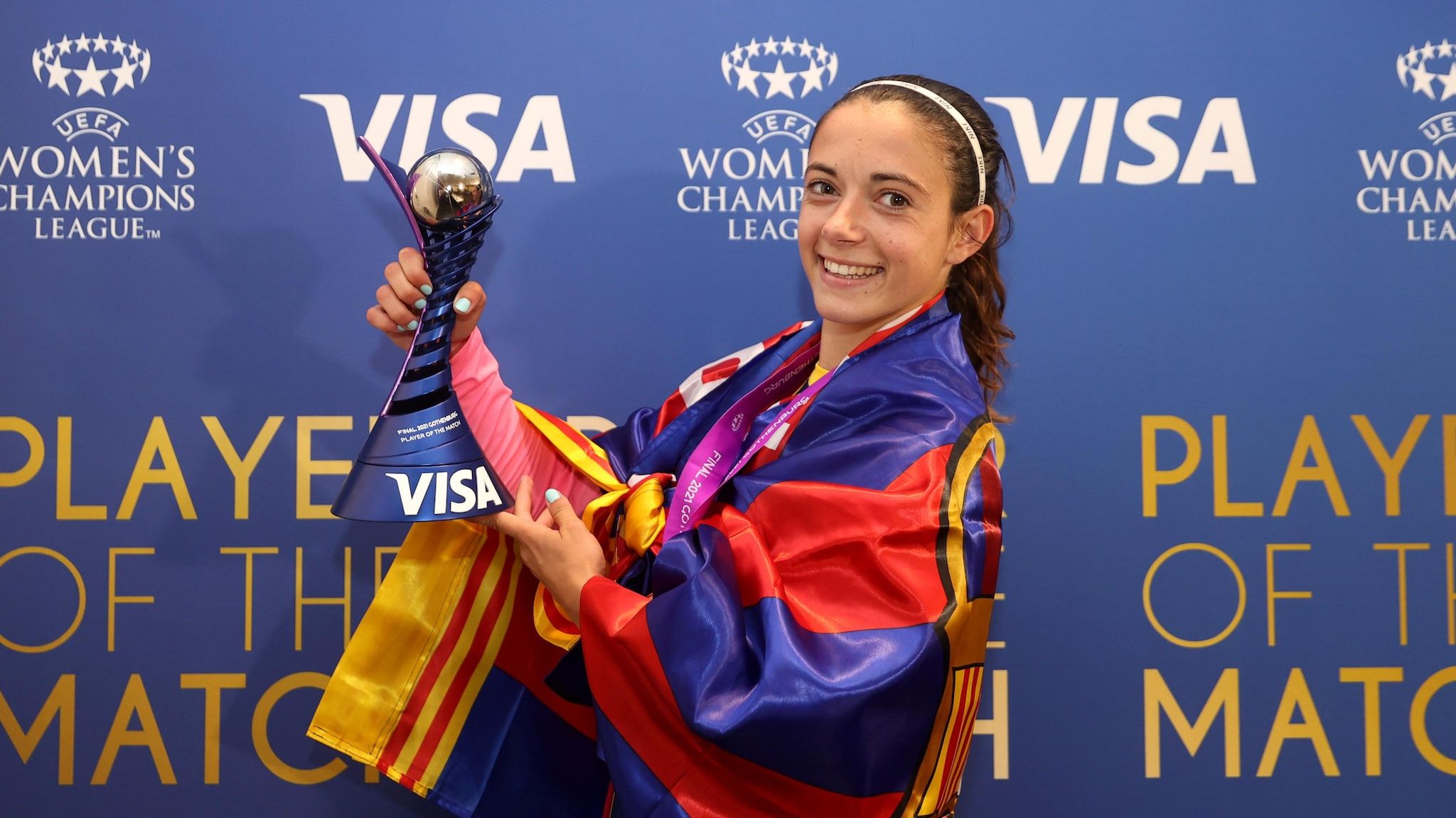 UEFA Women's Champions League final player of the match, Aitana Bonmati. UEFA Women's Champions League