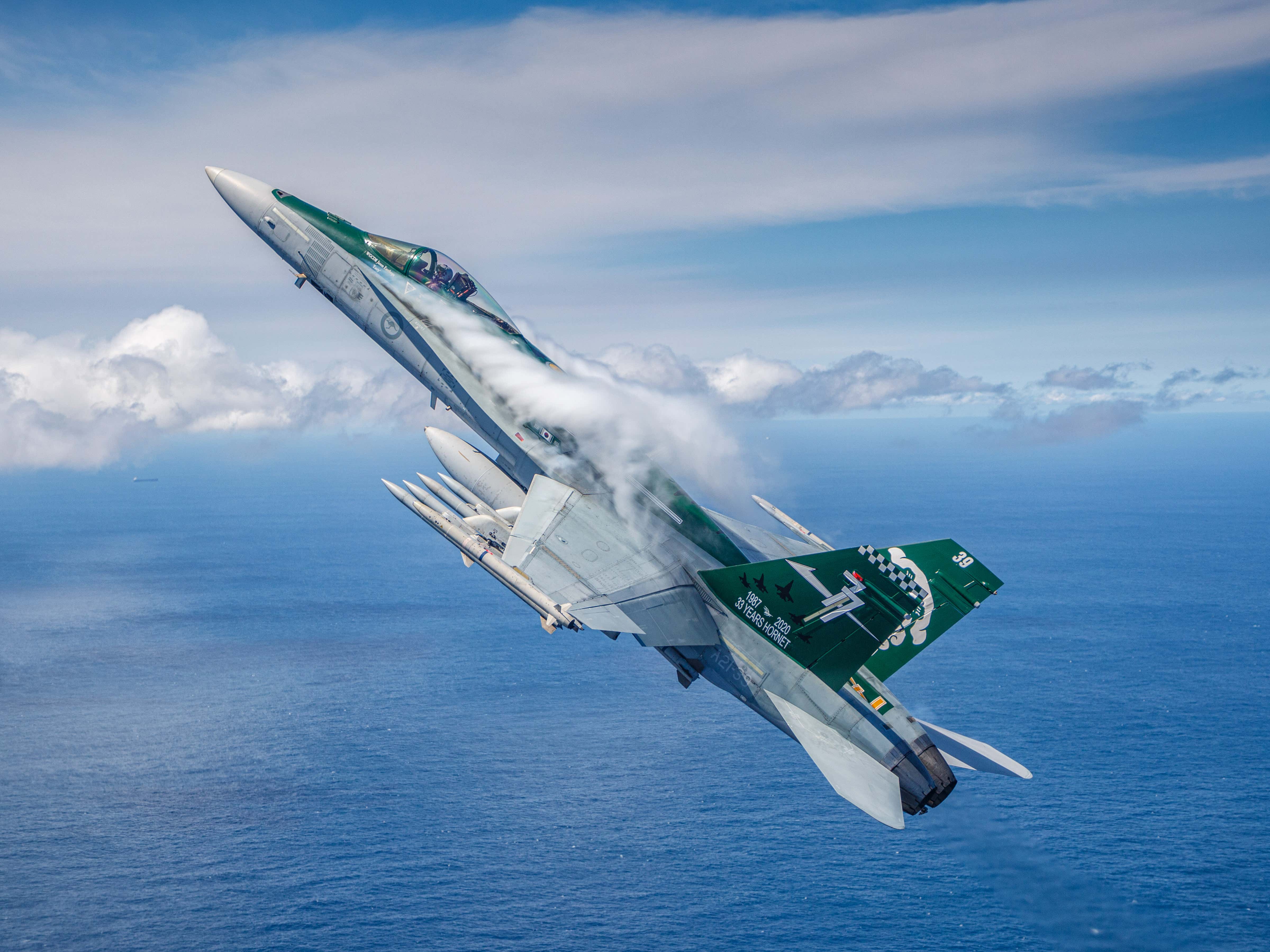 Aussie F A 18 Hornet Bristling With Missiles Joins Others For Spectacular Photo Shoot