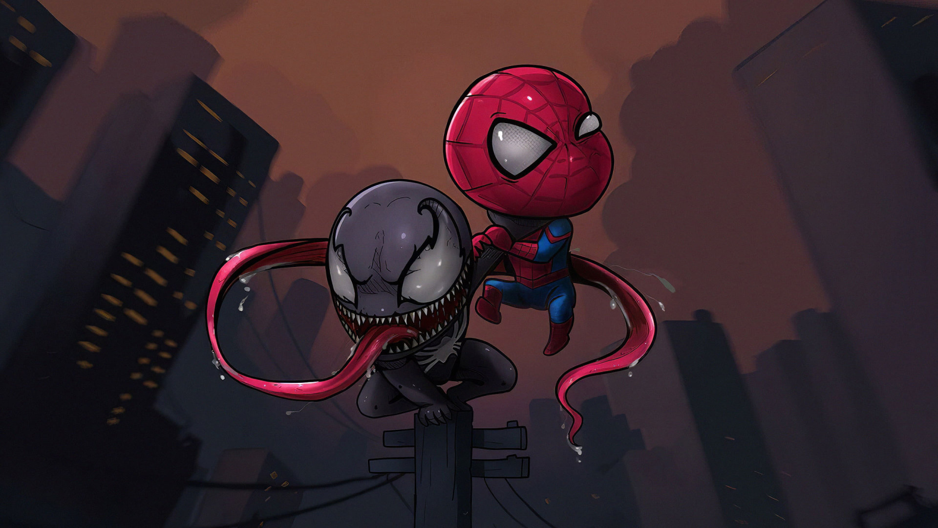 Spider Man Chibi Wallpaper, Marvel Comics, Venom • Wallpaper For You HD Wallpaper For Desktop & Mobile