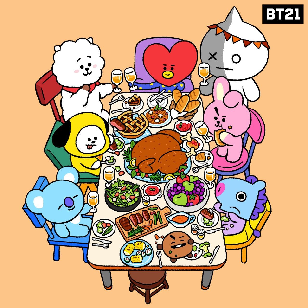 BTS - 방탄소년단(◕ᴗ◕✿). Bt21 wallpaper, Bts fanart, Bt21 wallpaper
