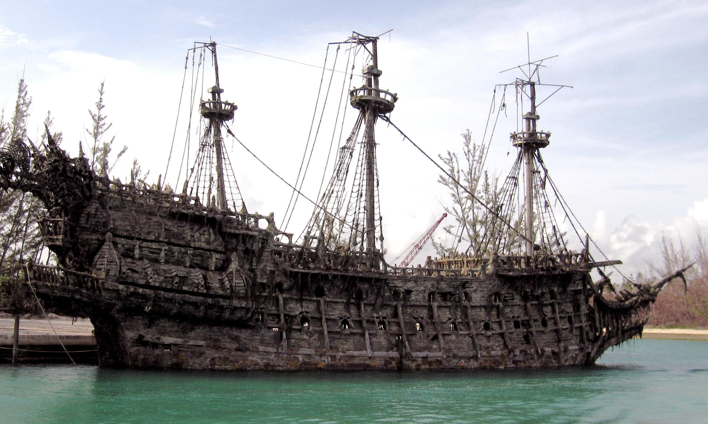 trees ruins pirate ship dock 2400x1438 wallpaper