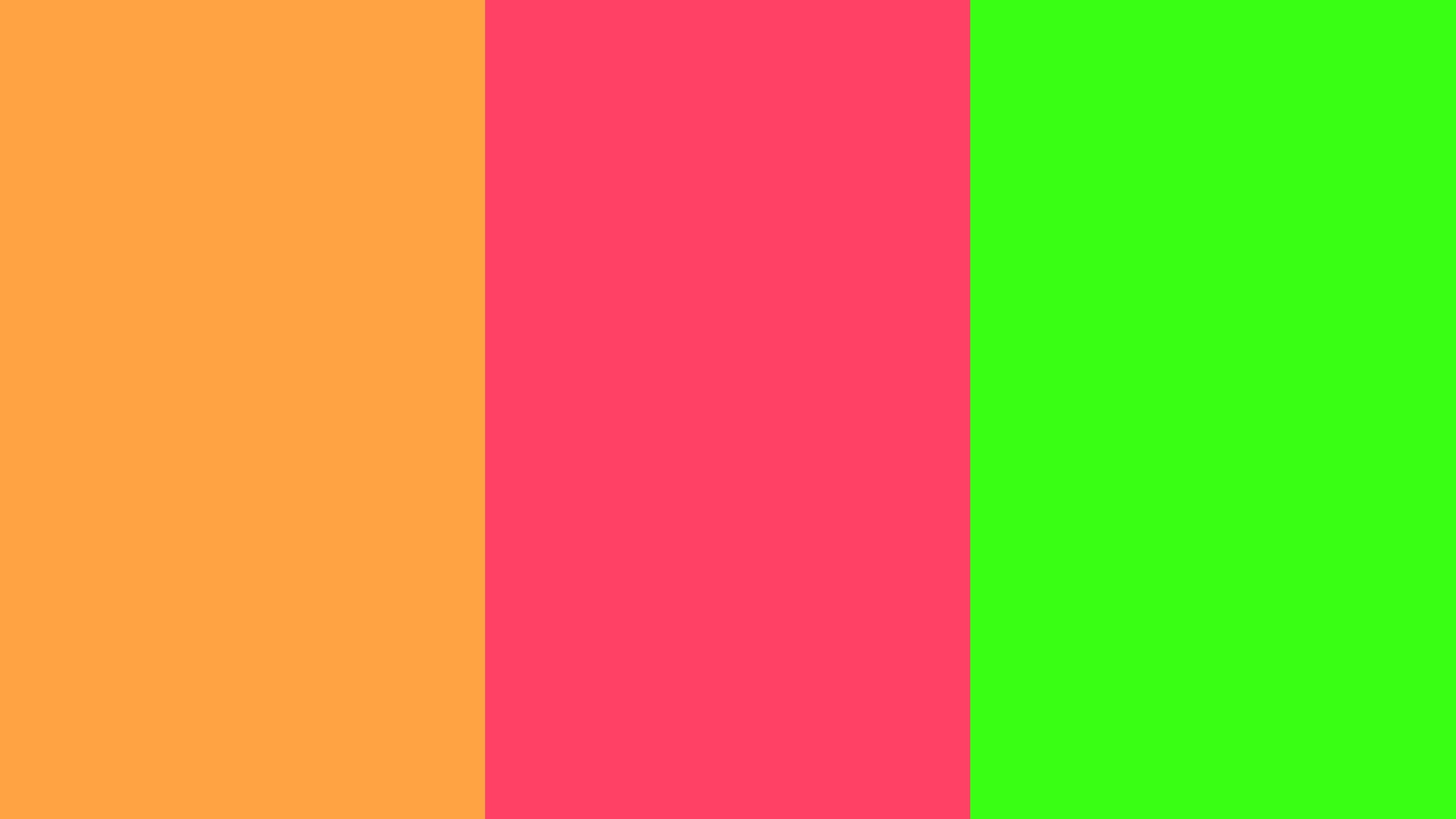 Neon Carrot, Neon Fuchsia and Neon Green solid three color background