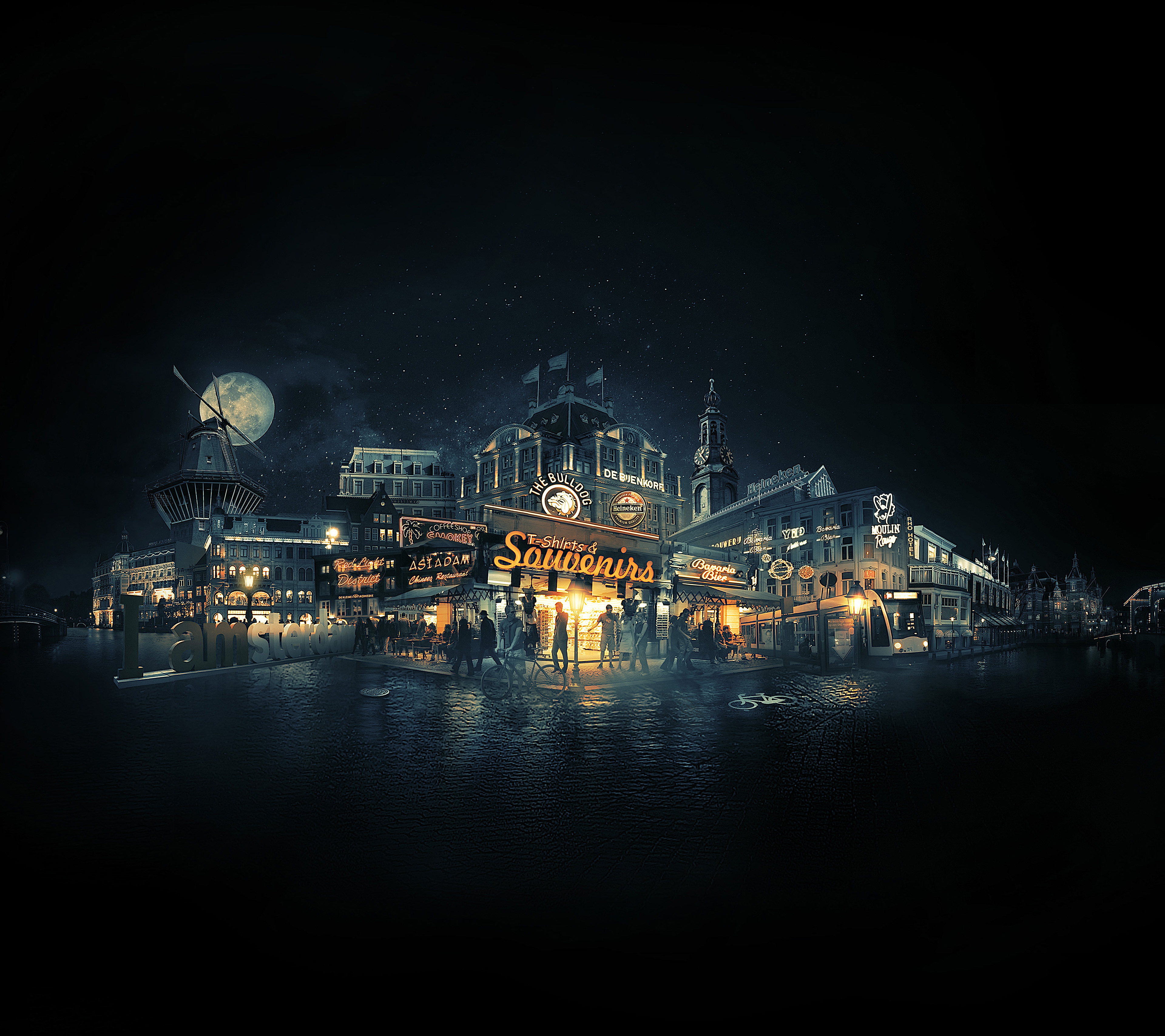 #Cityscape, #Amsterdam, K, #Nightscape. Mocah HD Wallpaper
