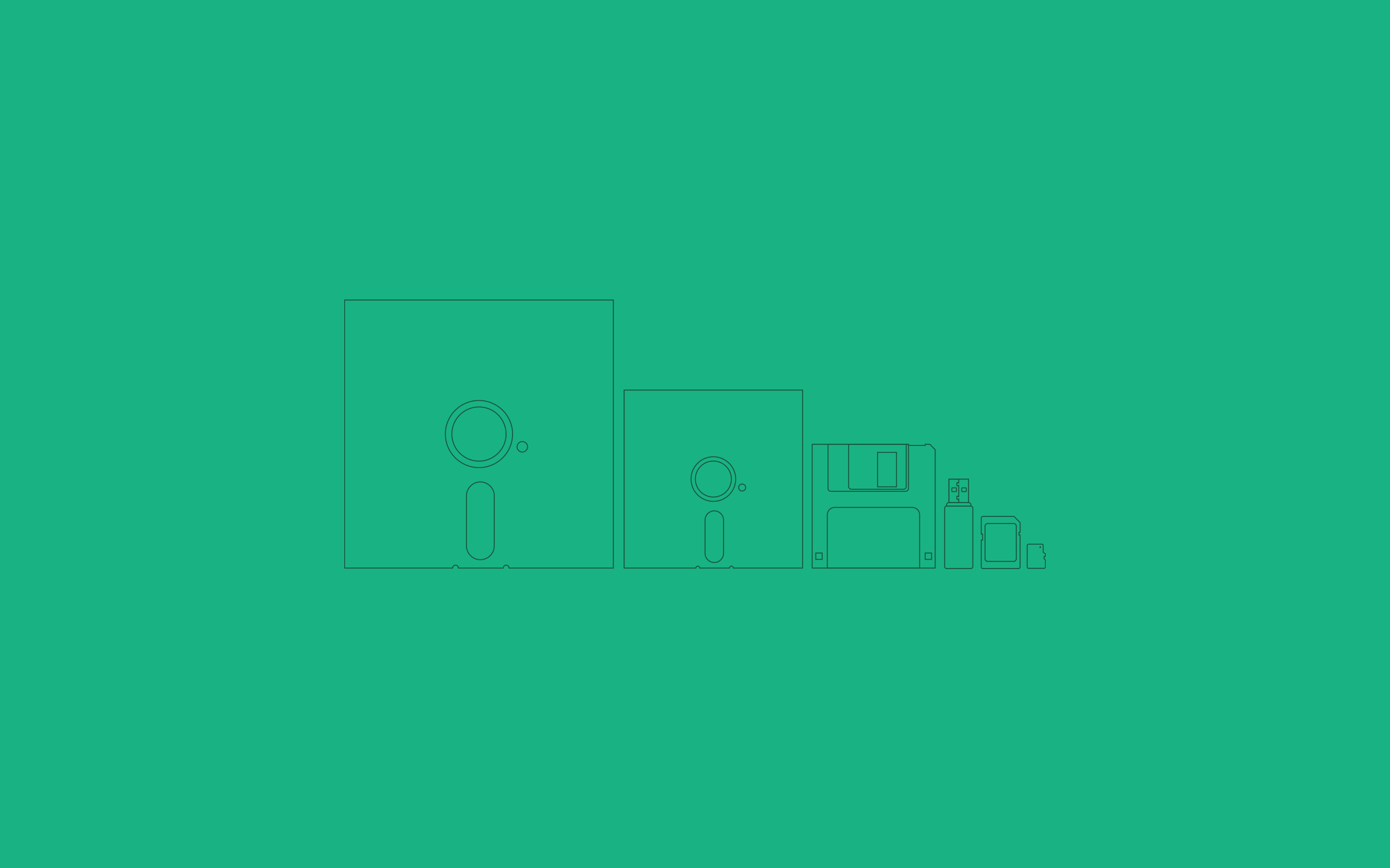 Wallpaper, minimalism, artwork, computer, green, evolution, floppy disk 2560x1600