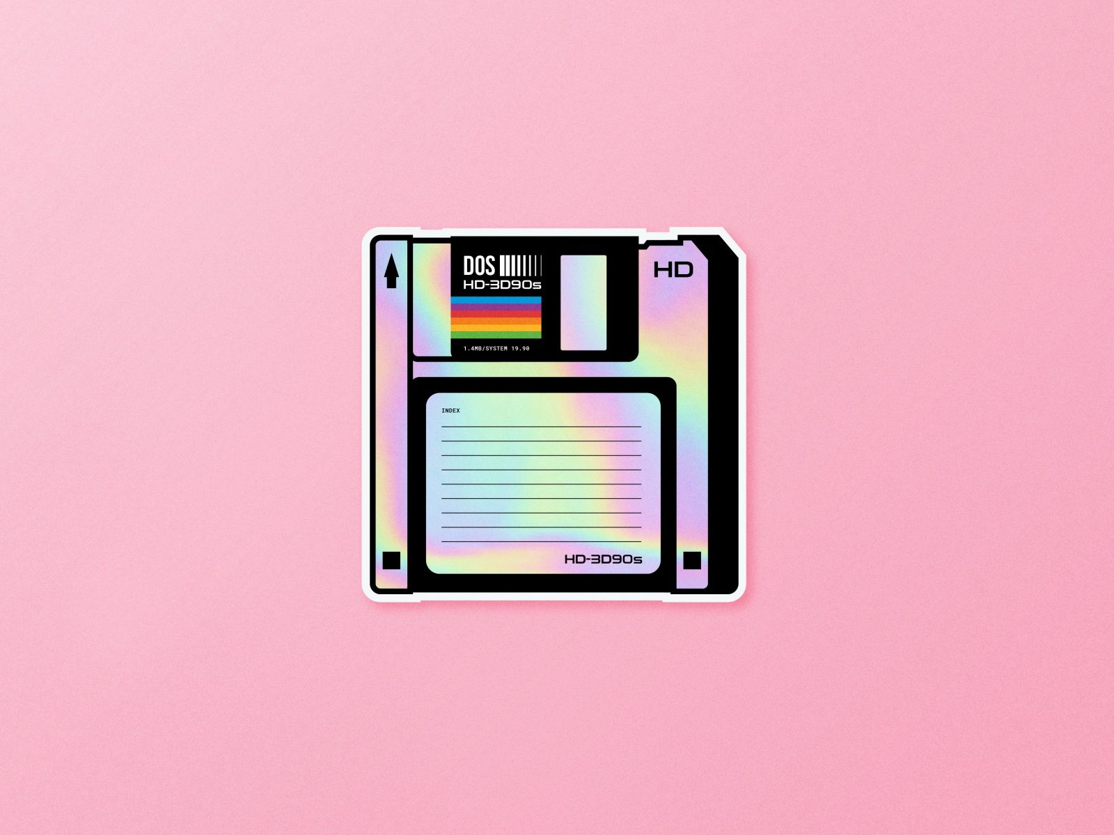Stickermule HD 3D90s Floppy Disk. Floppy Disk, 90's Sticker, Floppy