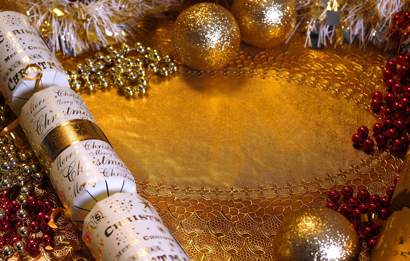 Wallpaper decoration, balls, New Year, Christmas, beads image for desktop, section новый год