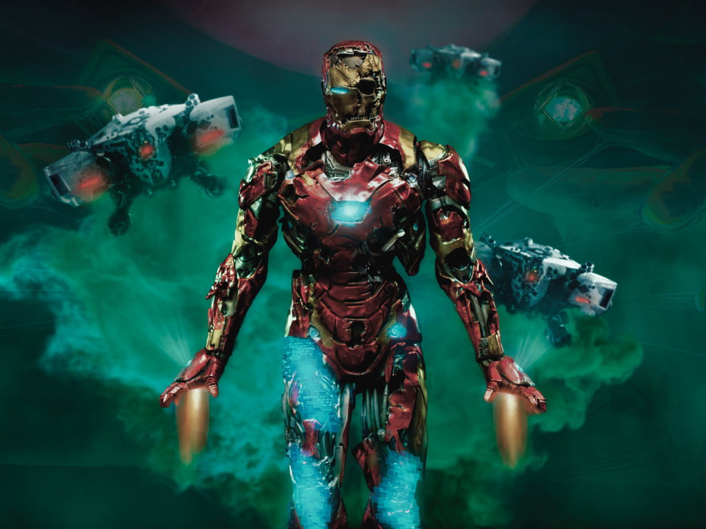 Desktop wallpaper superhero, zombie iron man, artwork, HD image, picture, background, a646af