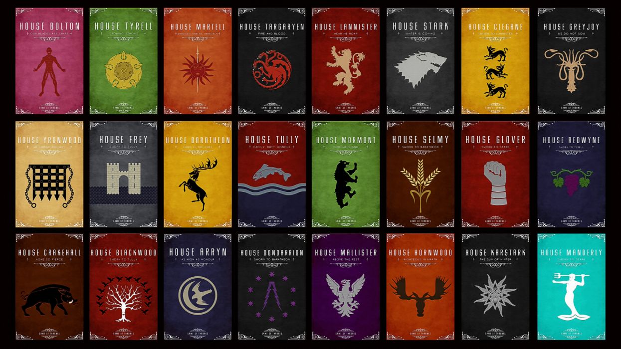 Game of Thrones house sigils and mottos wallpaperx3960
