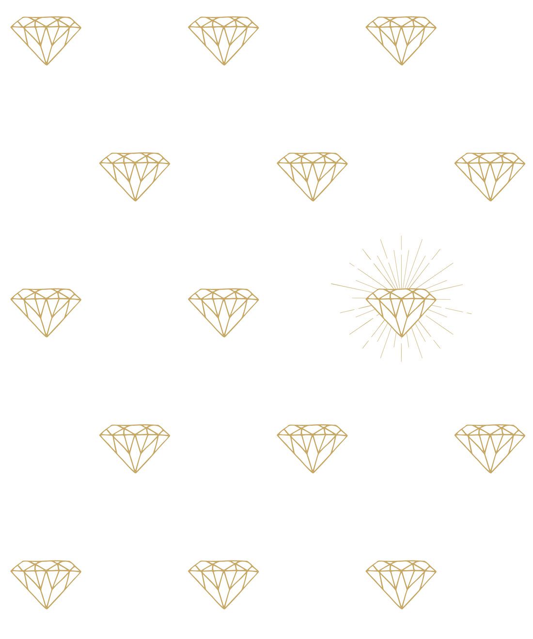 Gold Diamonds Wallpaper, Minimal White Wallpaper UK