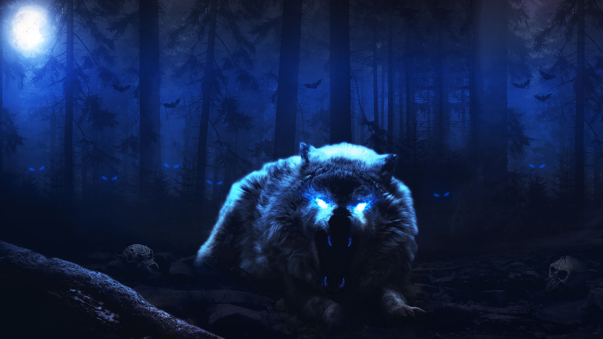 Creepy Wolf Wallpaper