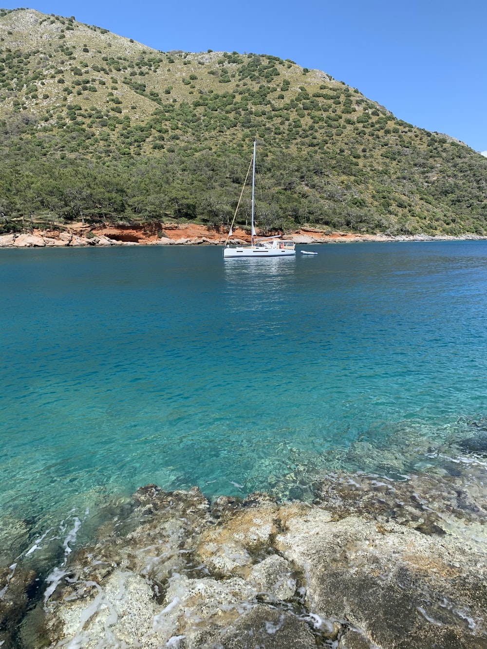 white boat on blue sea during daytime photo