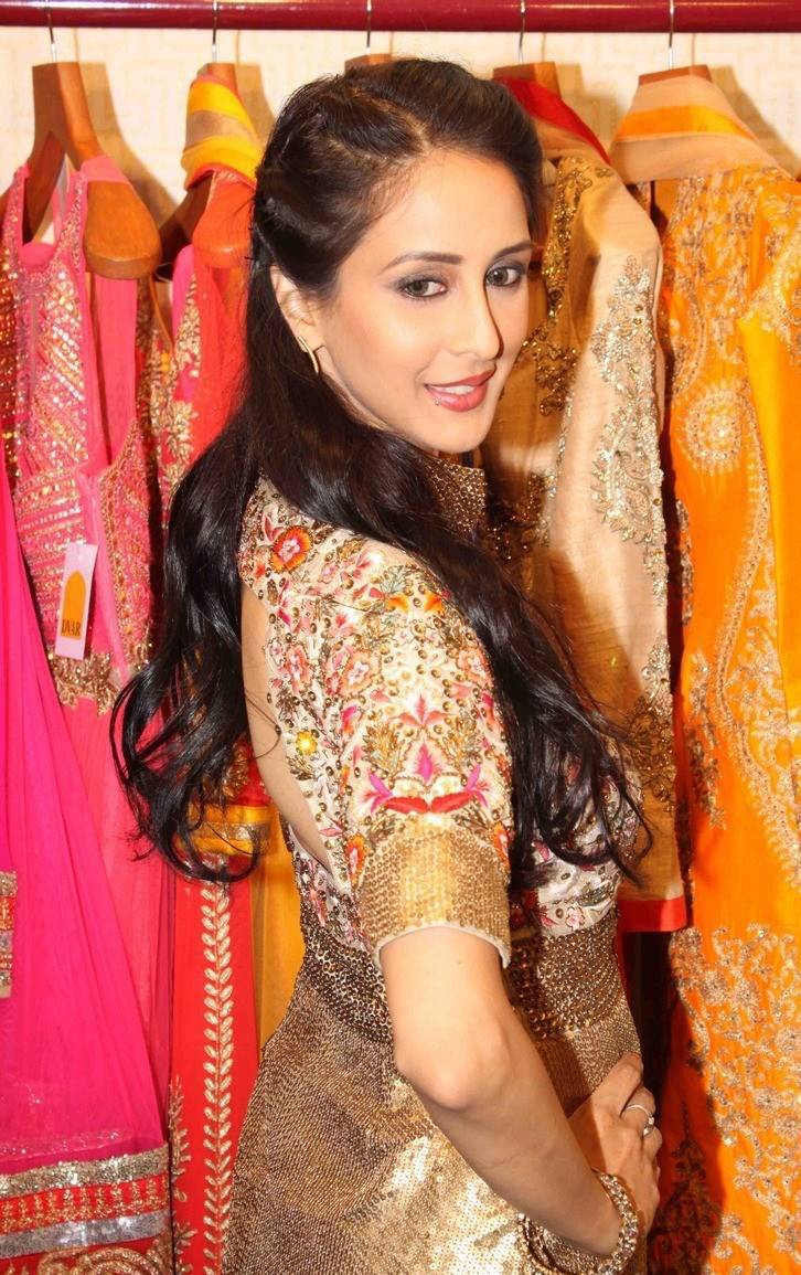 Indian TV Actress anchor Long Hair Stills In Pink Dress Chahat Khanna
