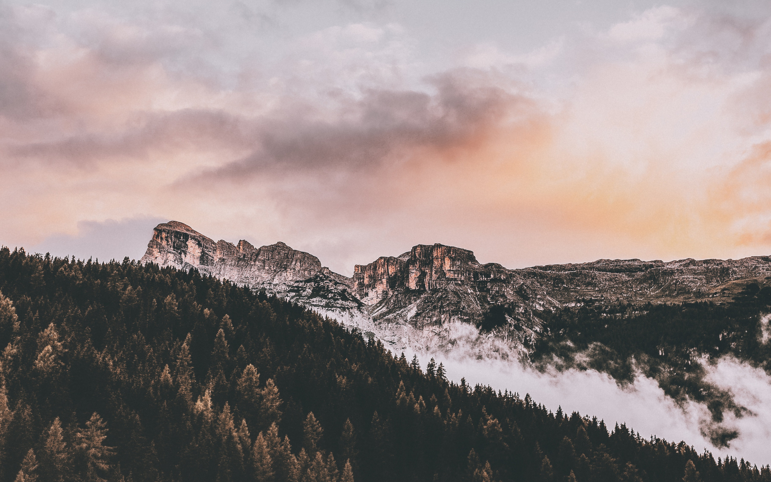 Download Mountains, tree, nature, clouds, autumn wallpaper, 2560x Dual Wide, Widescreen 16: Widescreen