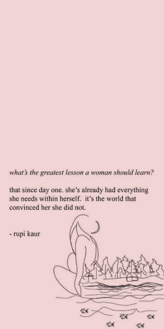 lock screen, rupi kaur and pink