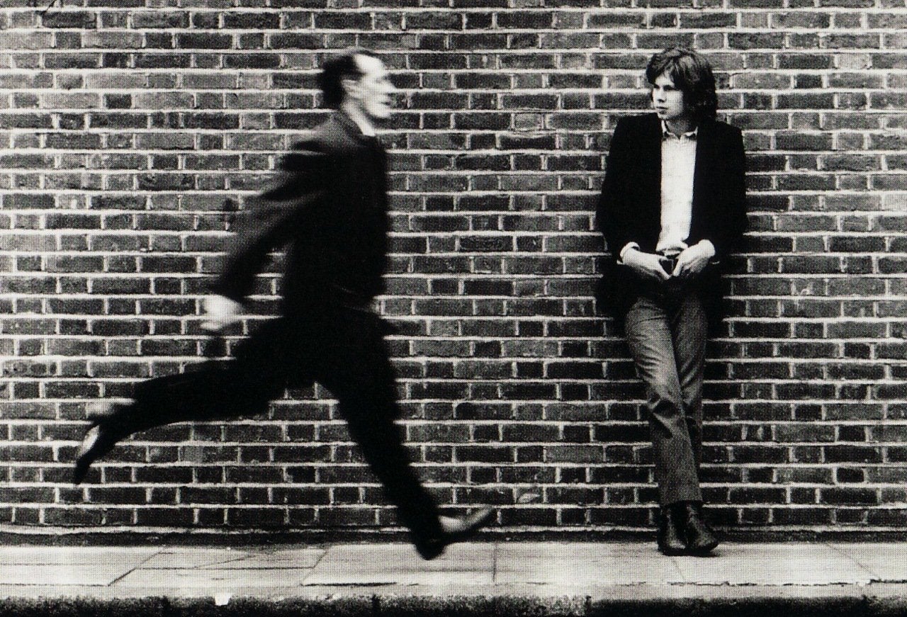 The iconic picture of Nick Drake and the running man