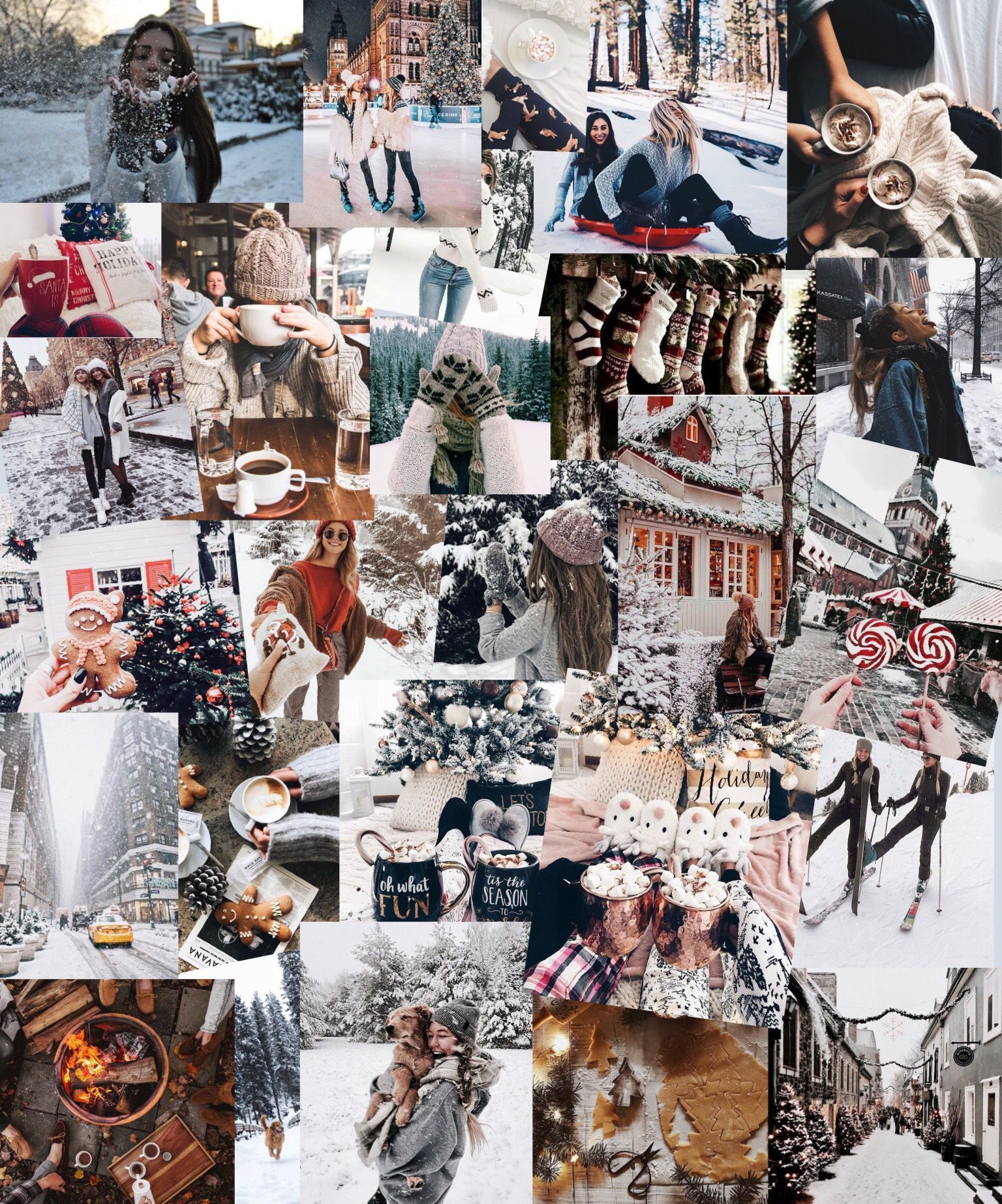 Winter Collage Wallpaper Free Winter Collage Background
