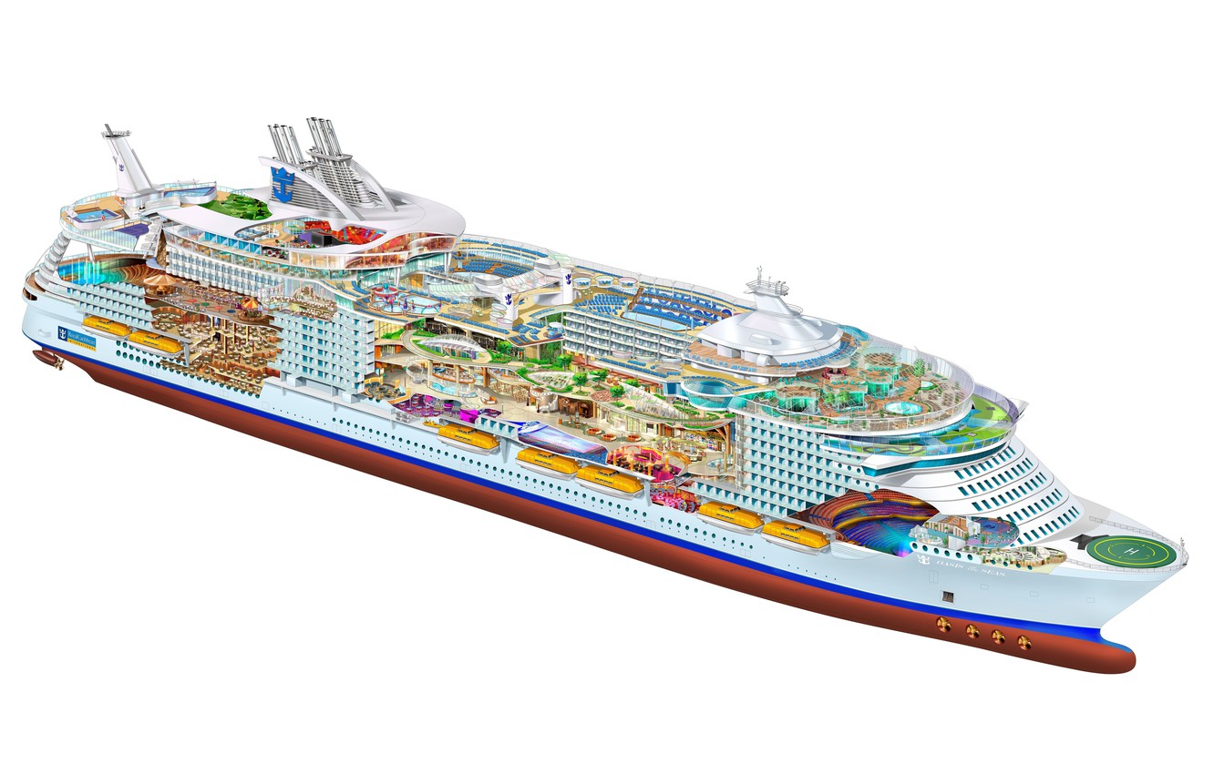 Wallpaper cutaway, engineering, cruise ship, oasis of the seas image for desktop, section другая техника