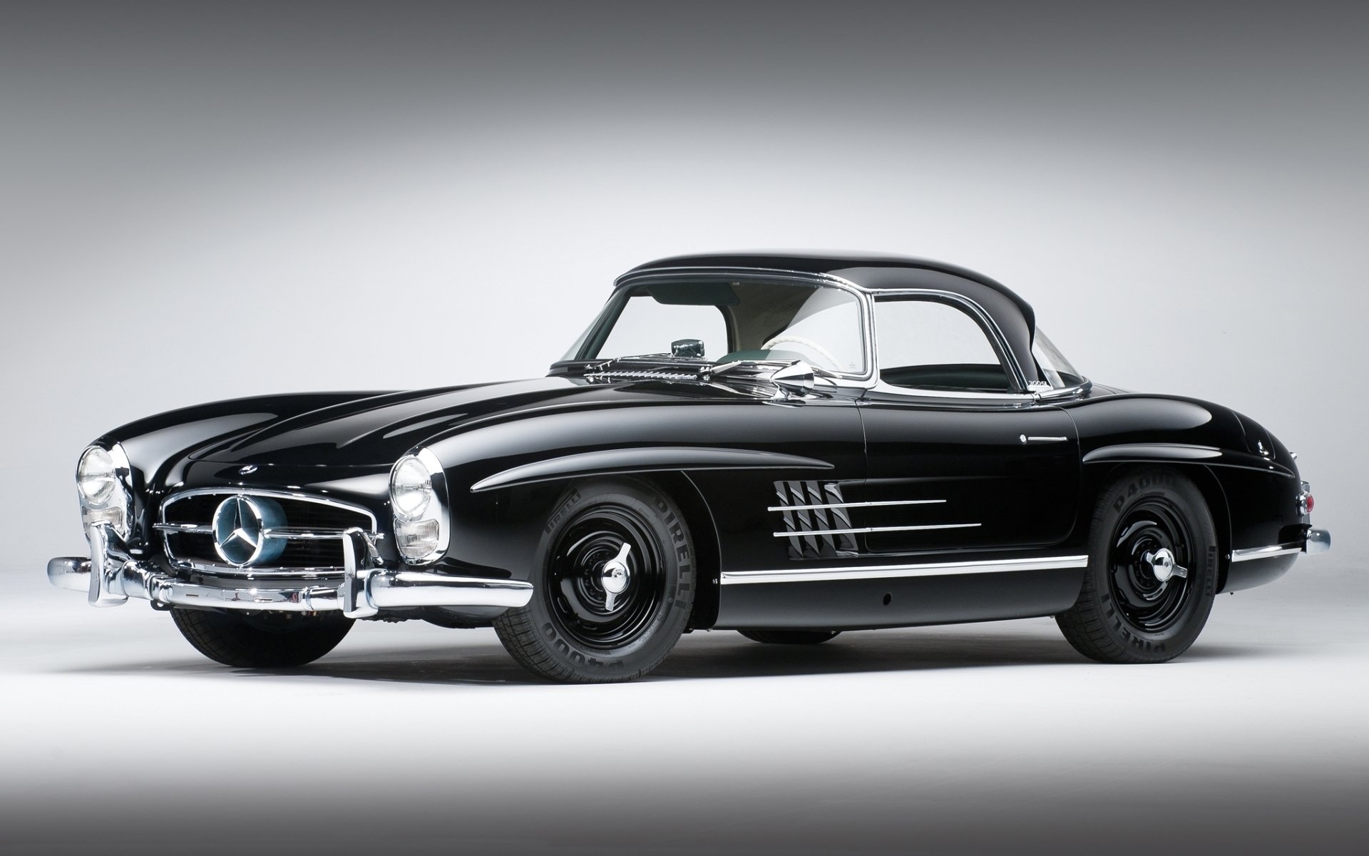 Black 1957 Mercedes Benz 300SL HD Wallpaper