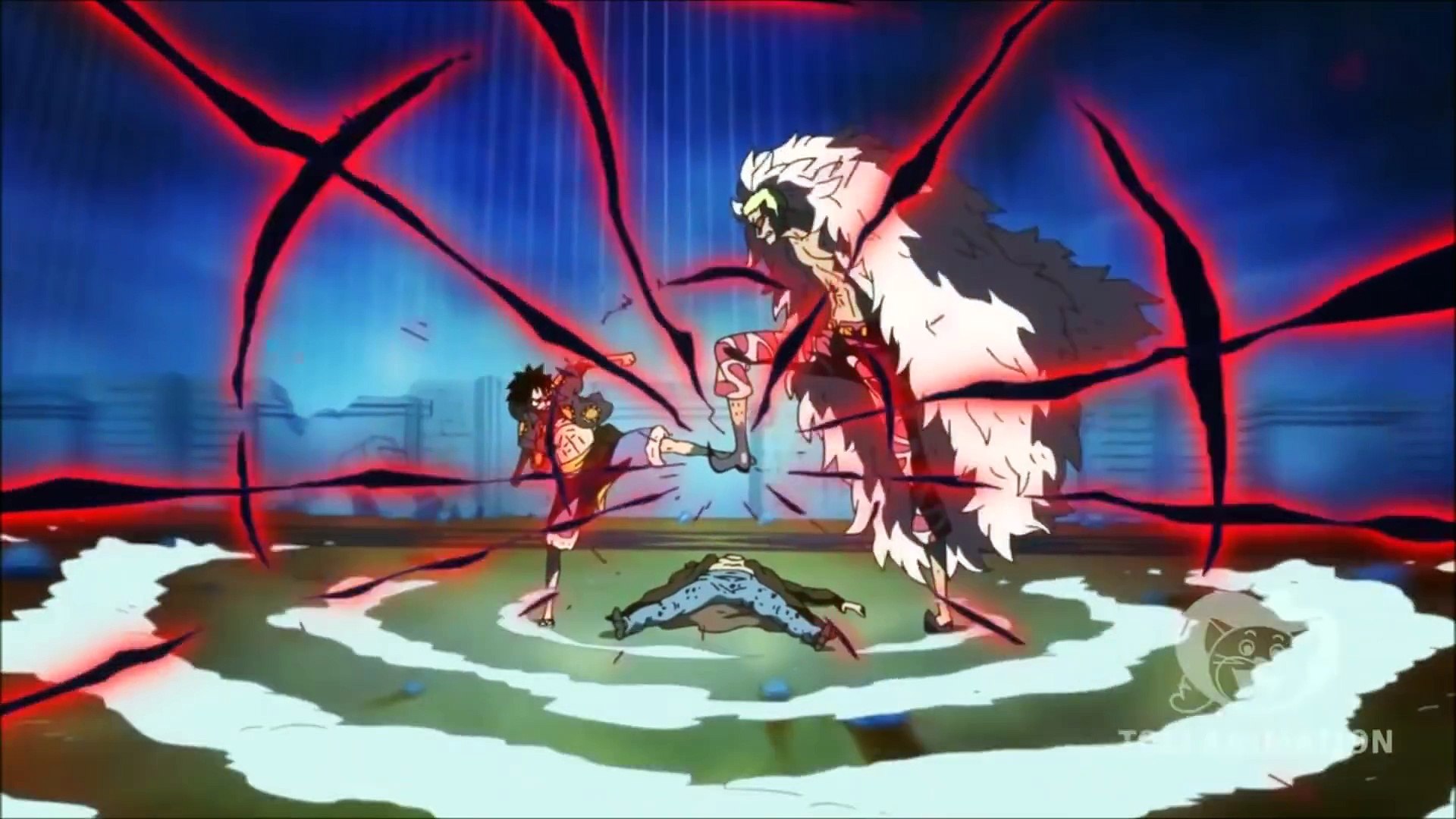 Luffy And Doflamingo Haki Clash