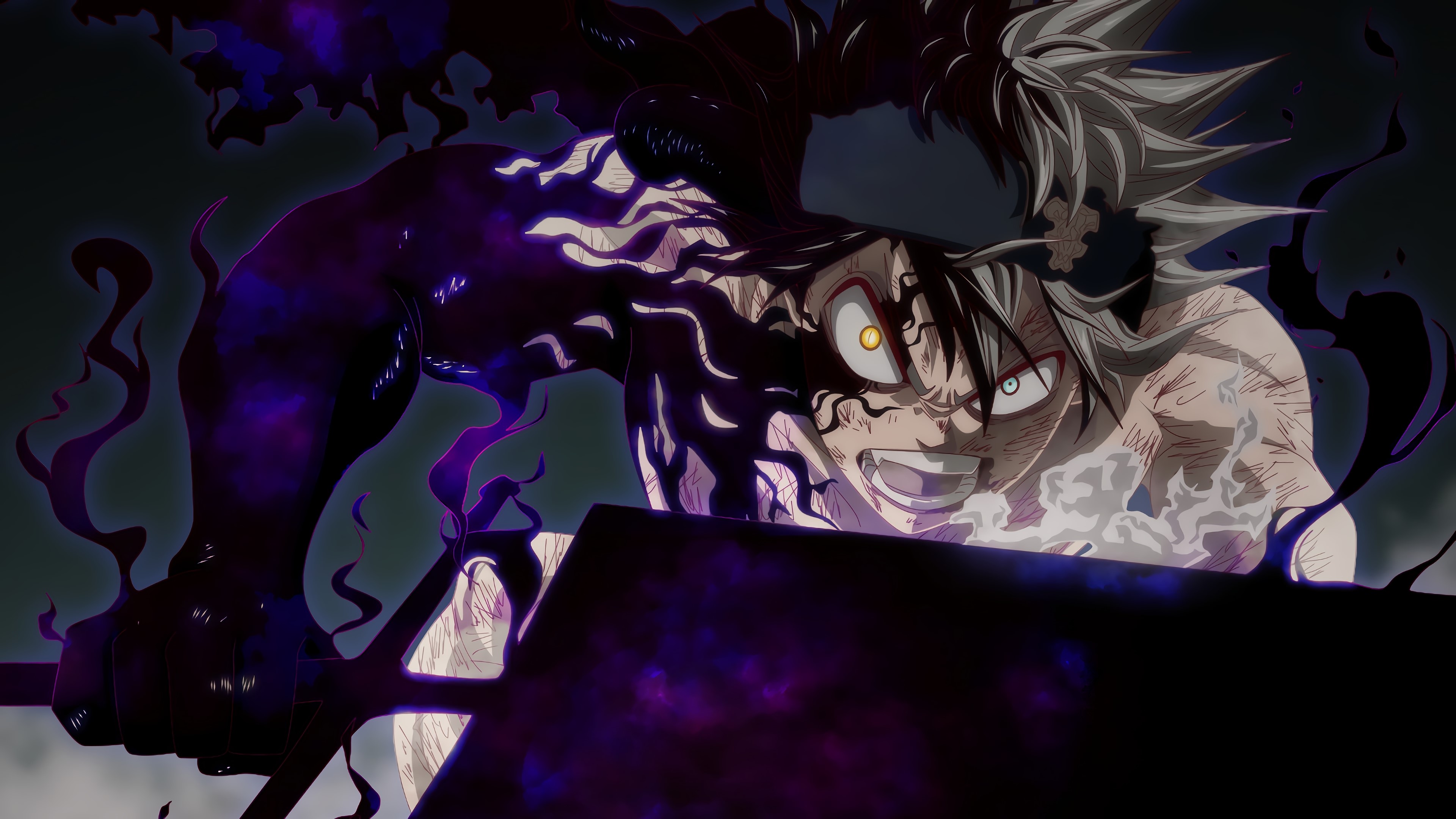 4K, anime boys, Asta, anime, Black Clover, demon HD Wallpaper