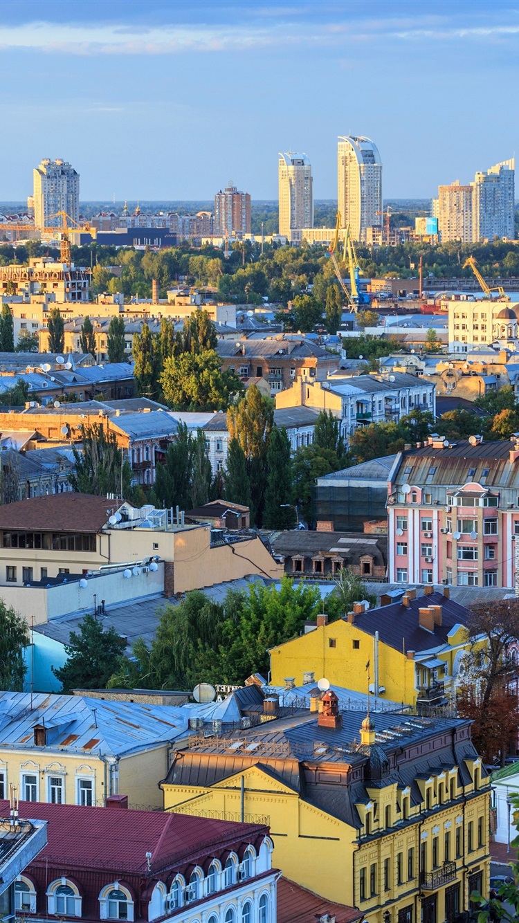 Wallpaper Ukraine, city view, church, skyscrapers 3840x2160 UHD 4K Picture, Image