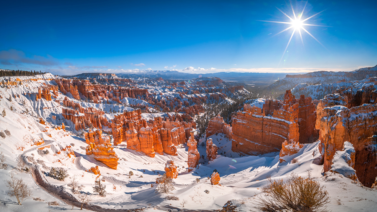 Desktop Wallpaper USA panoramic Bryce Canyon National Park, Utah