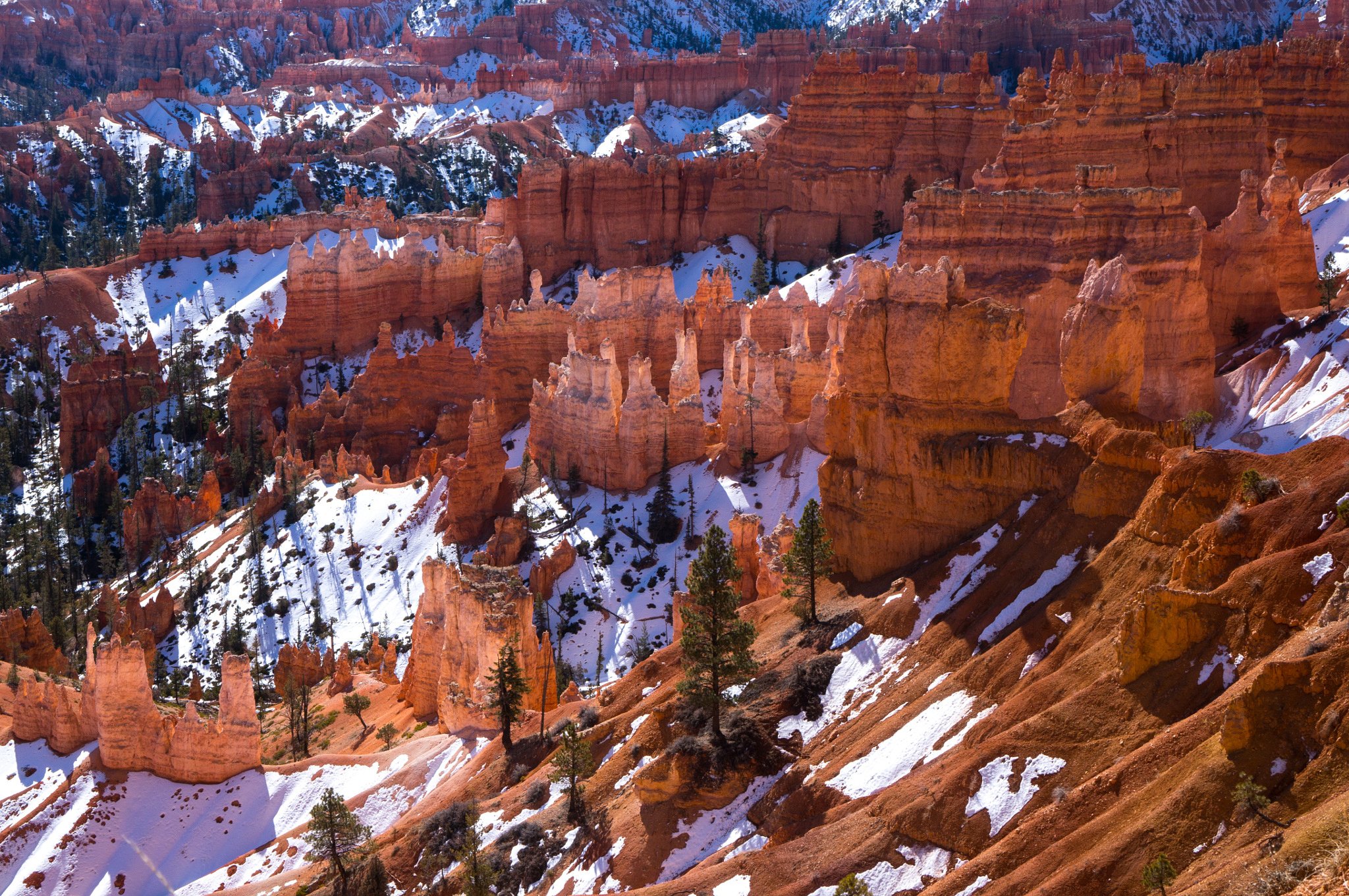 Snow bryce canyon national park utah mountains rocks USA winter desert wallpaperx1360