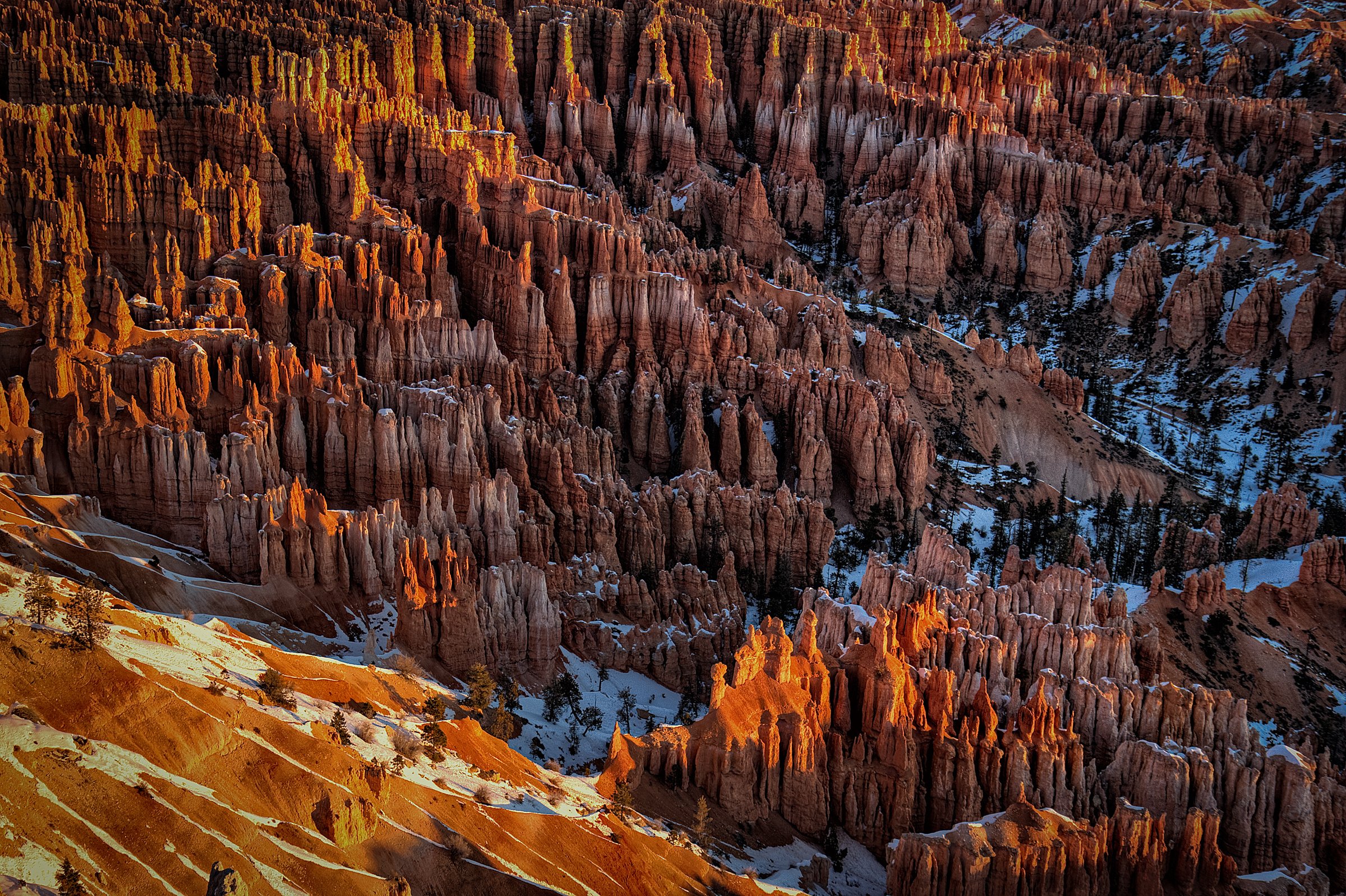 bryce, Canyon, Utah, Mountains, Rocks, Landscape, Sunset, Winter Wallpaper HD / Desktop and Mobile Background