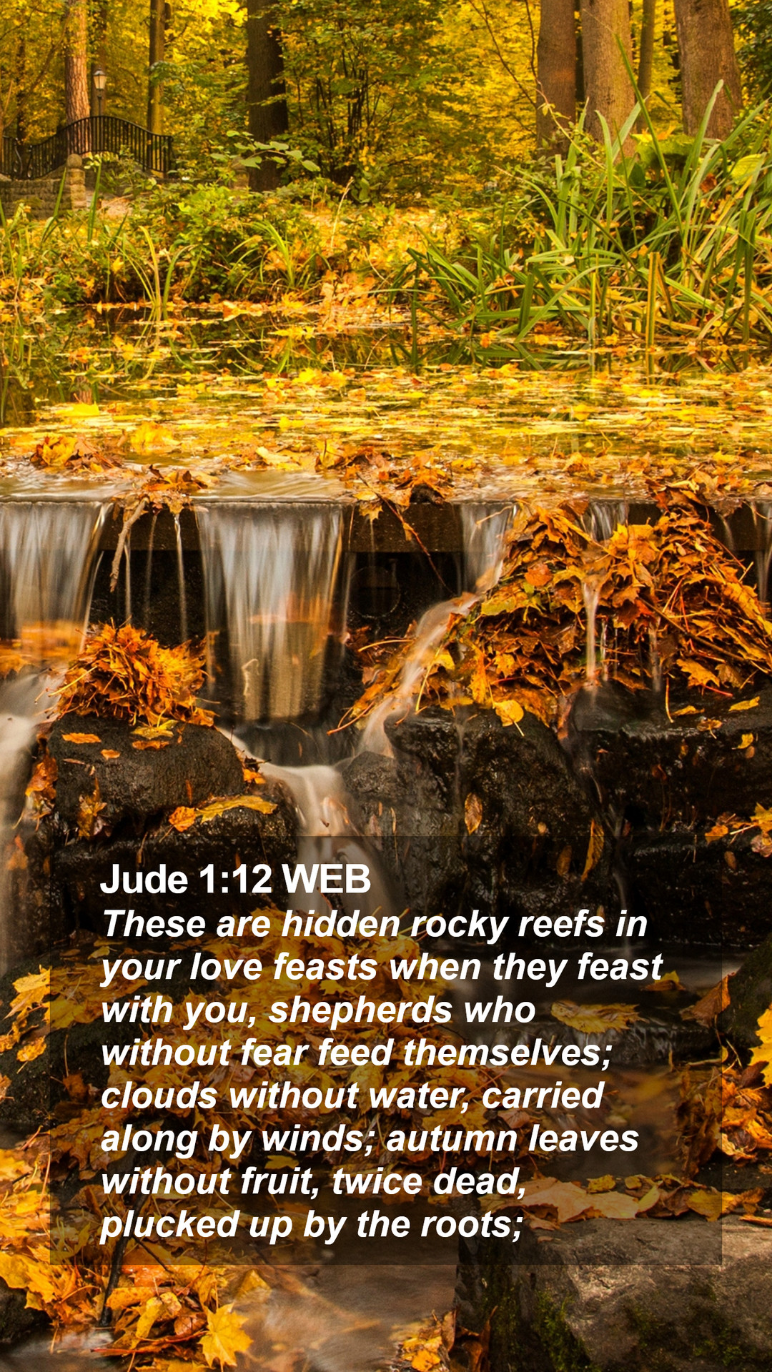 Jude 1:12 WEB Mobile Phone Wallpaper are hidden rocky reefs in your love feasts
