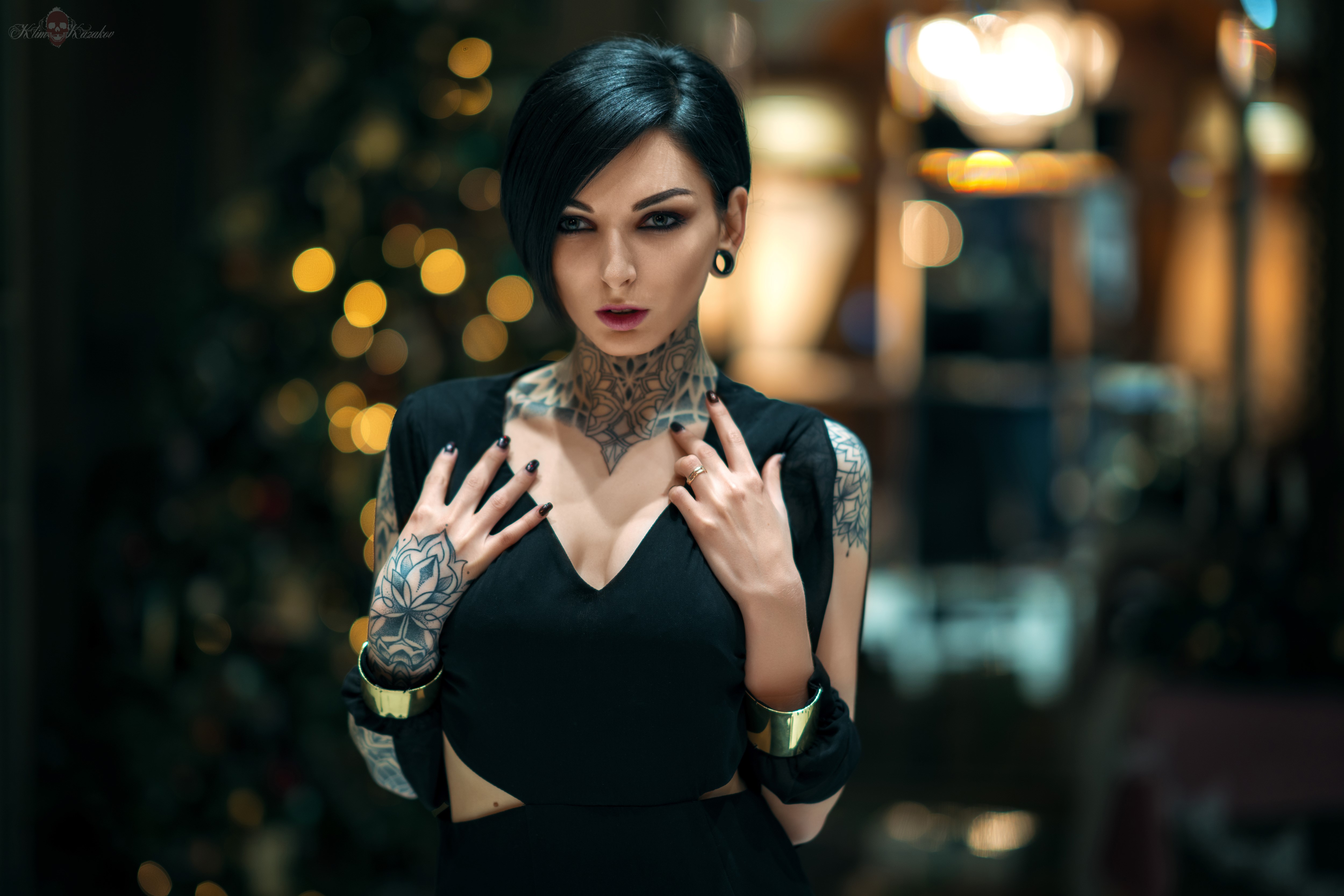 Wallpaper, short hair, women, dark hair 5000x3335