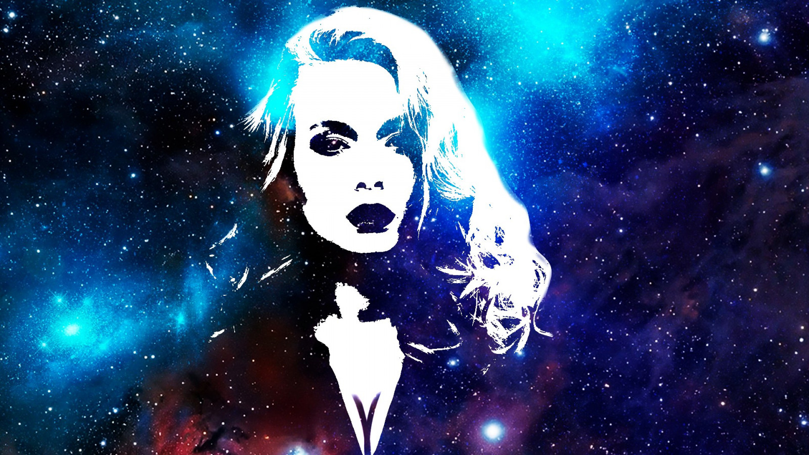Wallpaper, illustration, digital art, women, galaxy, stars, purple background, nebula, universe, astronomy, screenshot, computer wallpaper, outer space, astronomical object 1920x1080