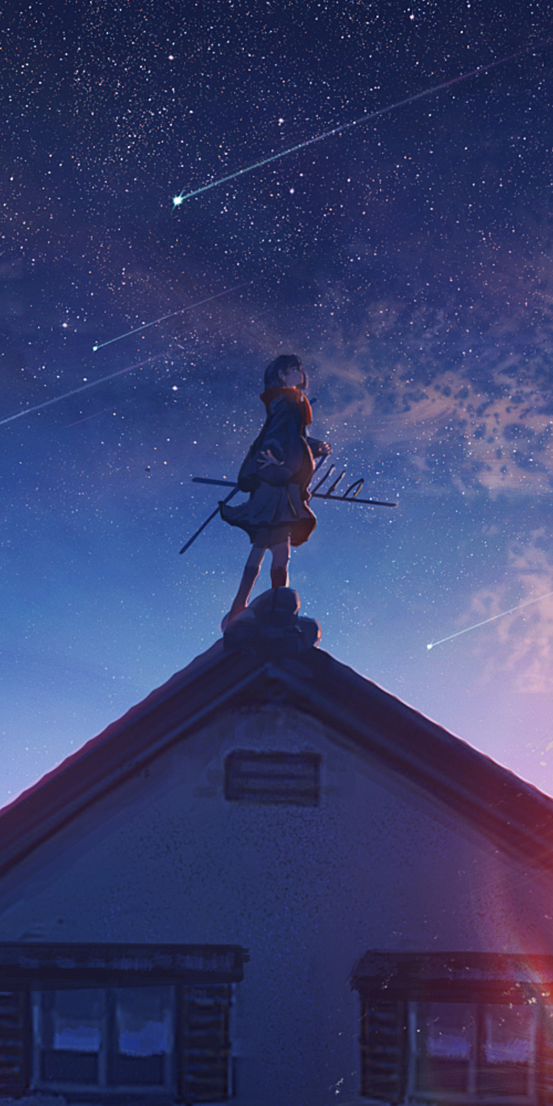 Anime Original Girl Shooting Star One Plus 5T, Honor 7x, Honor view 10, Lg Q6 HD 4k Wallpaper, Image, Background, Photo and Picture