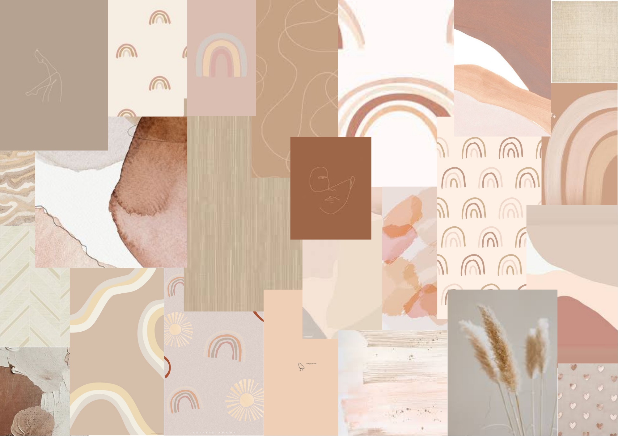 Neutral Tones Collage Wallpaper for Chromebook. Desktop wallpaper art, Macbook wallpaper, Cute laptop wallpaper