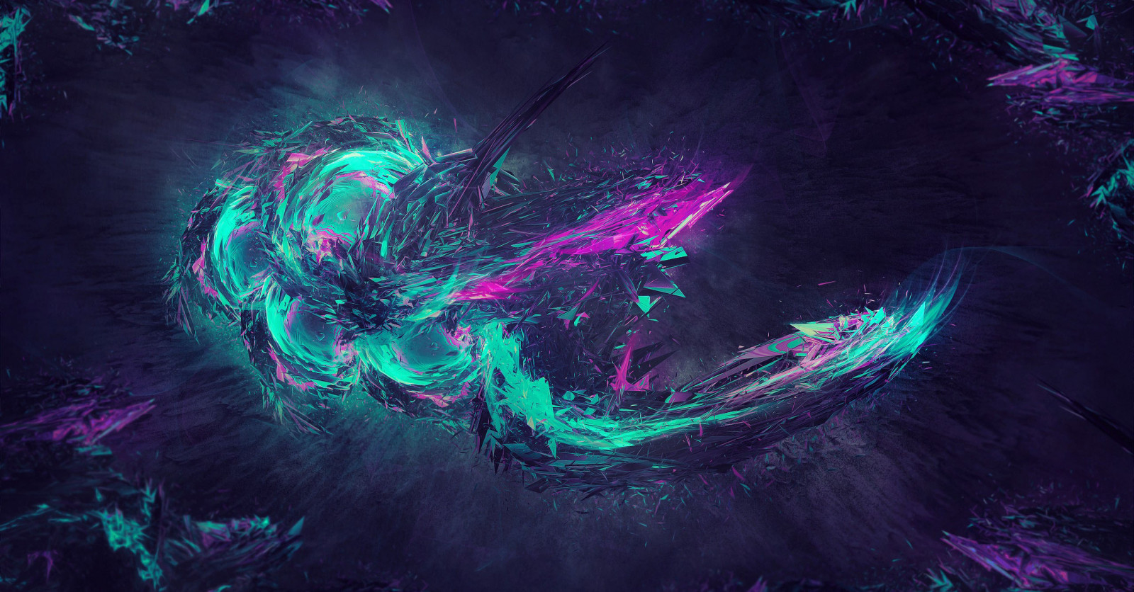 Wallpaper, illustration, space, purple, world, Japanese Art, darkness, screenshot, graphics, artworks, computer wallpaper, fractal art, special effects, organism, drawings, phenomenon, 2560x1339 px, colourful paints, cool image, Abstract 3D Art, Art 3D