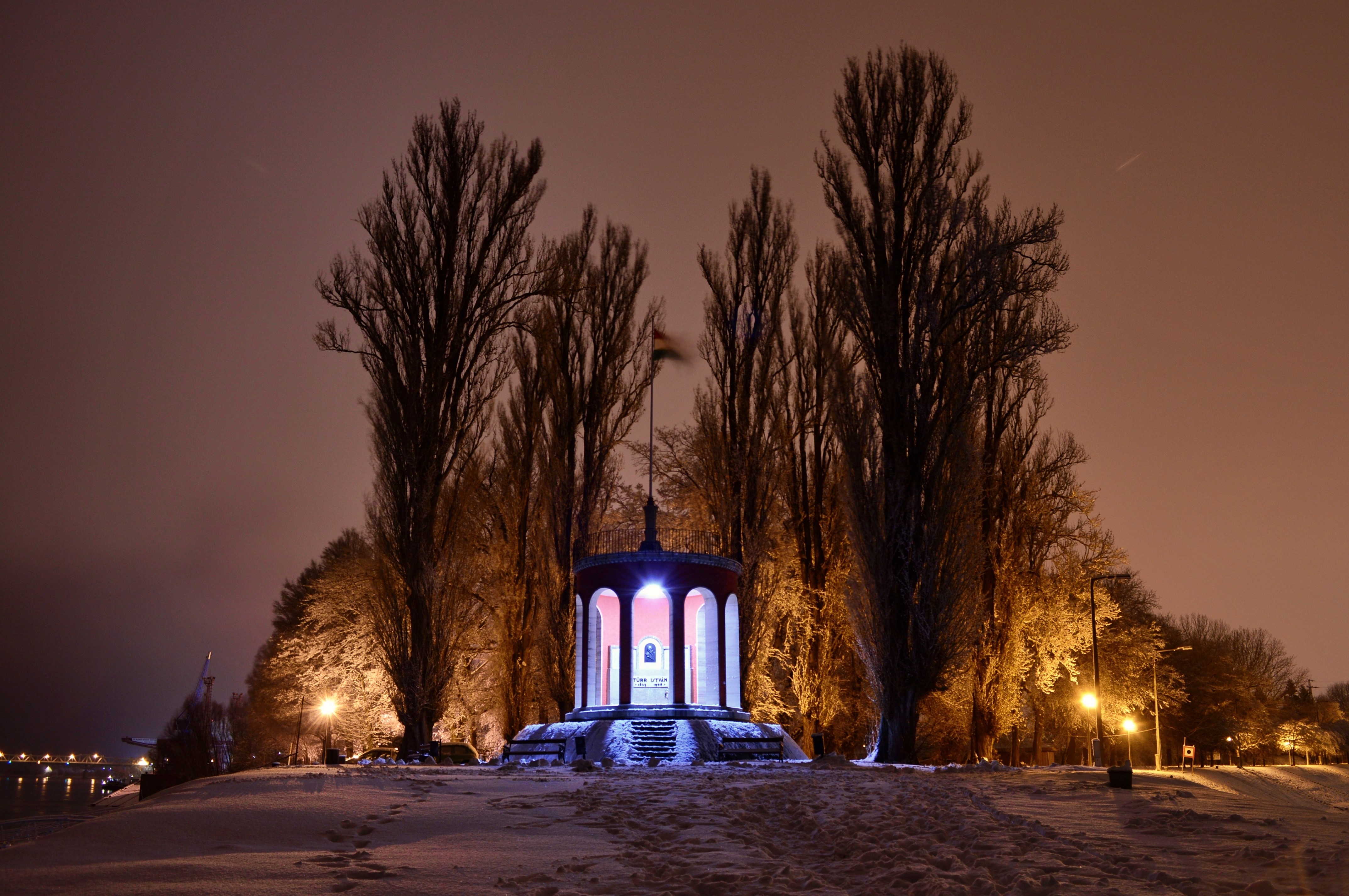 4K, Baja, night, snow, winter, Hungary, landscape. Mocah HD Wallpaper