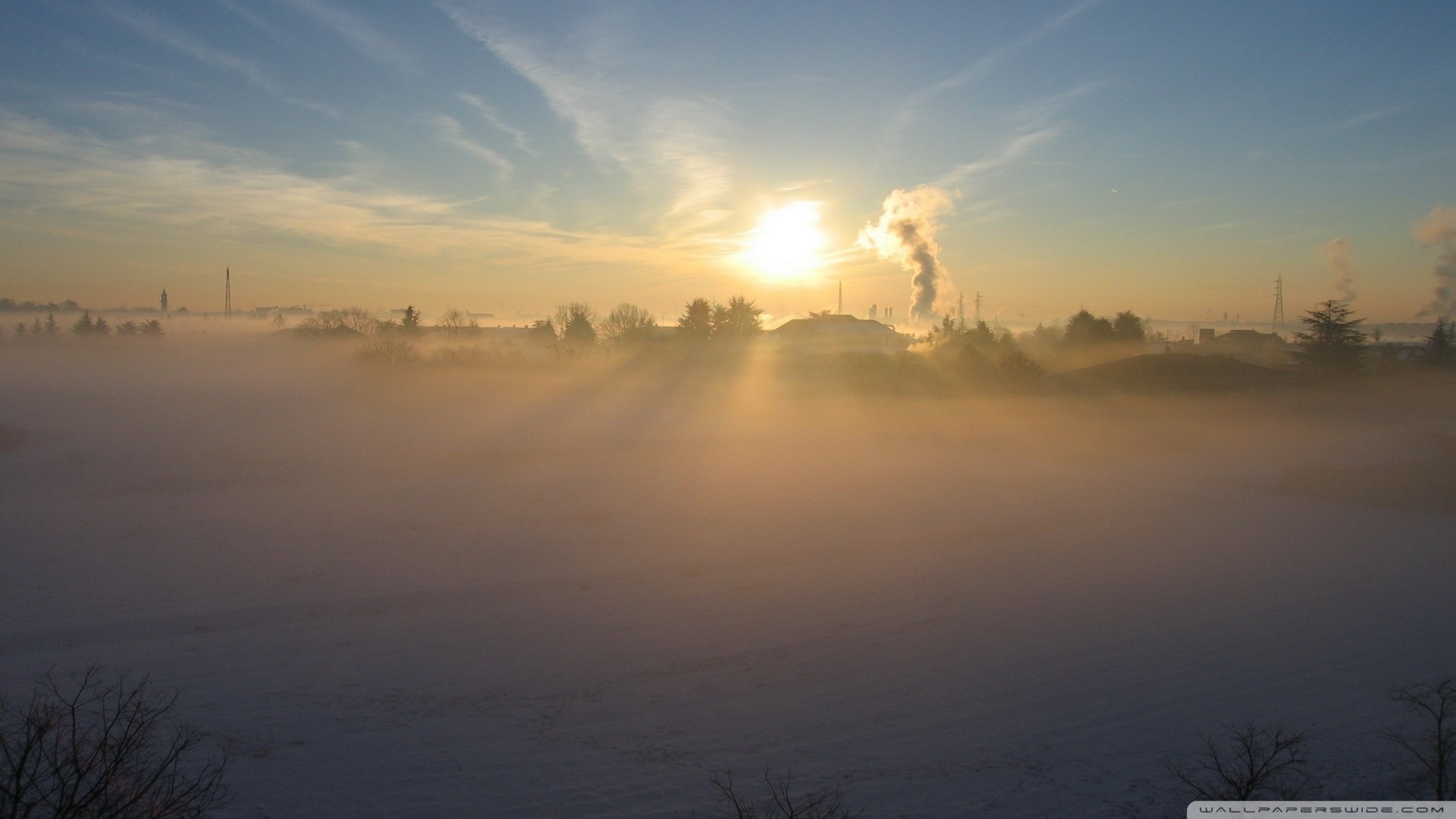 Early Morning Fog In Winter Ultra HD Desktop Background Wallpaper for 4K UHD TV, Multi Display, Dual Monitor, Tablet