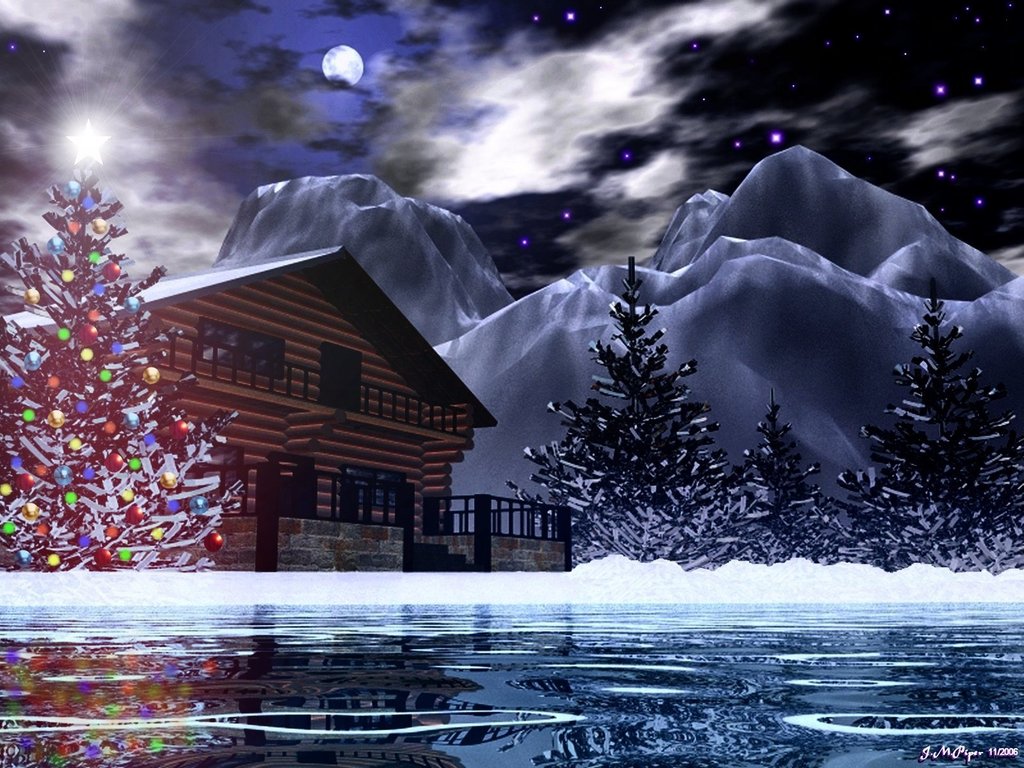 Christmas in the Mountains Wallpaper