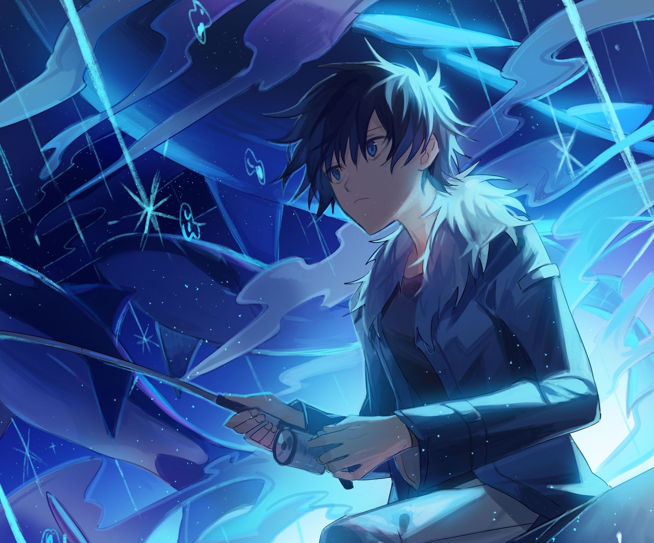 Anime Blue Boy Wallpaper Free Anime Blue Boy Background